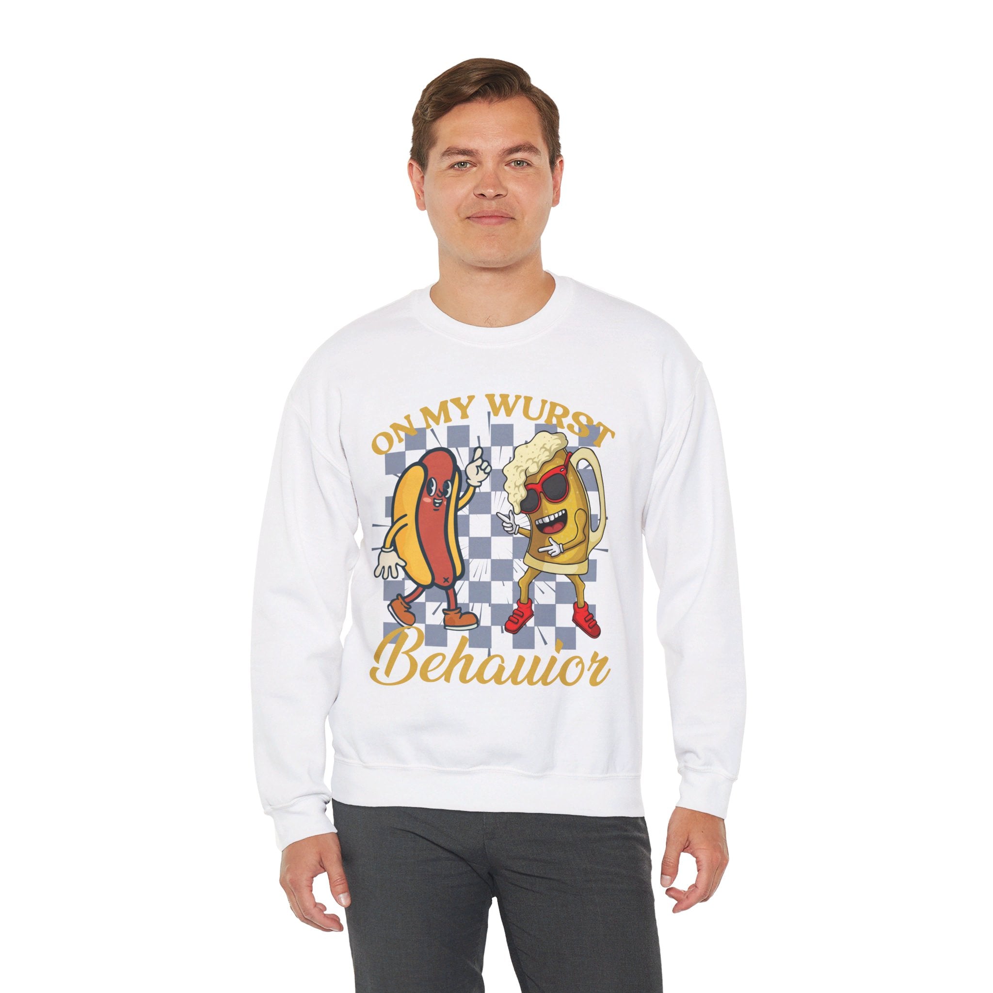 Funny Oktoberfest Sweatshirt, Wurst Behavior Schnitzel Faced Sweater, Group Drinking Shirts, Oktoberfest Shirts
