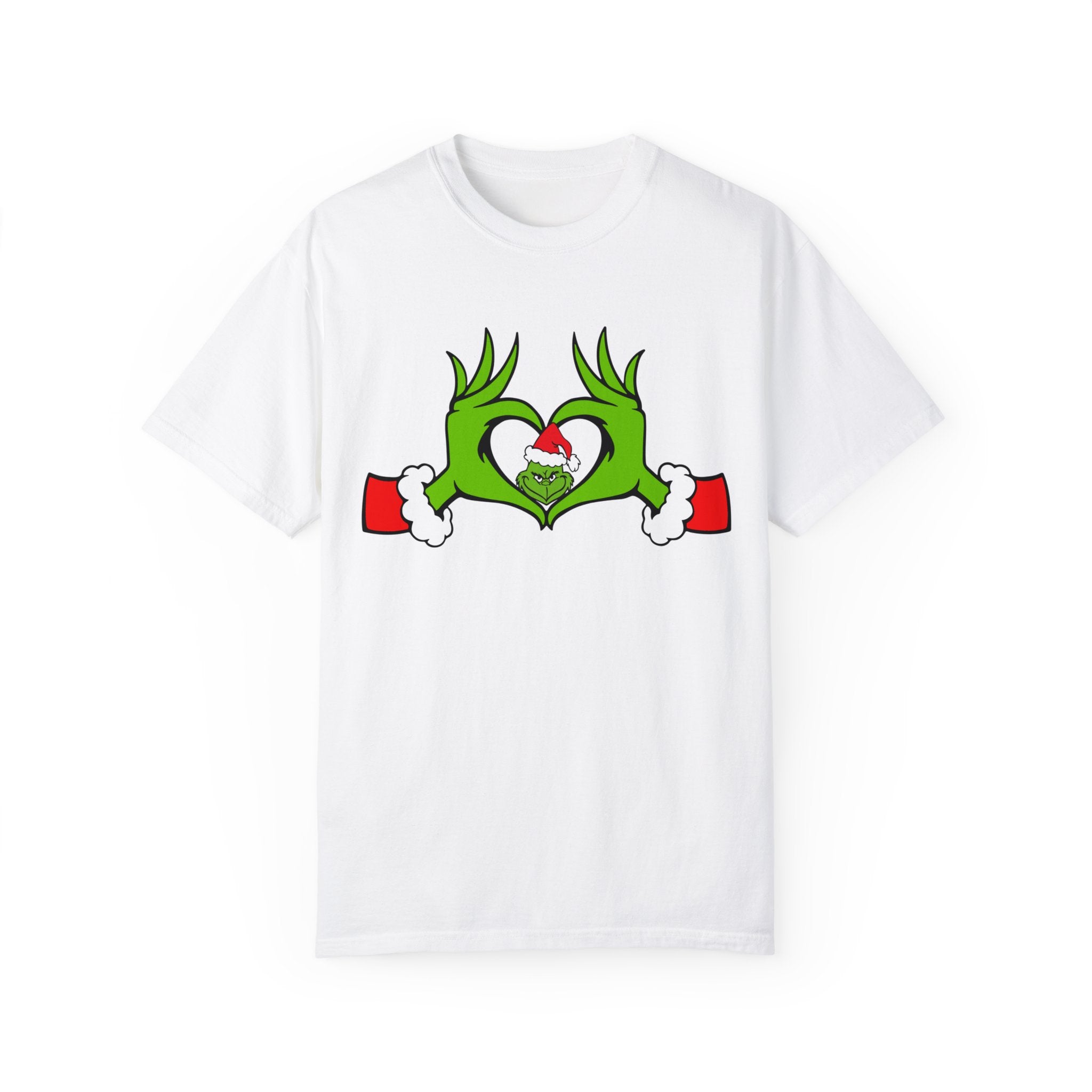 Grinch Heart Hands Graphic Tees, Grinch T-Shirt, Christmas Shirt, Xmas Clothing, Holiday T Shirts, Christmas Gifts, Christmas Party Shirt, Grinchmas T-shirt