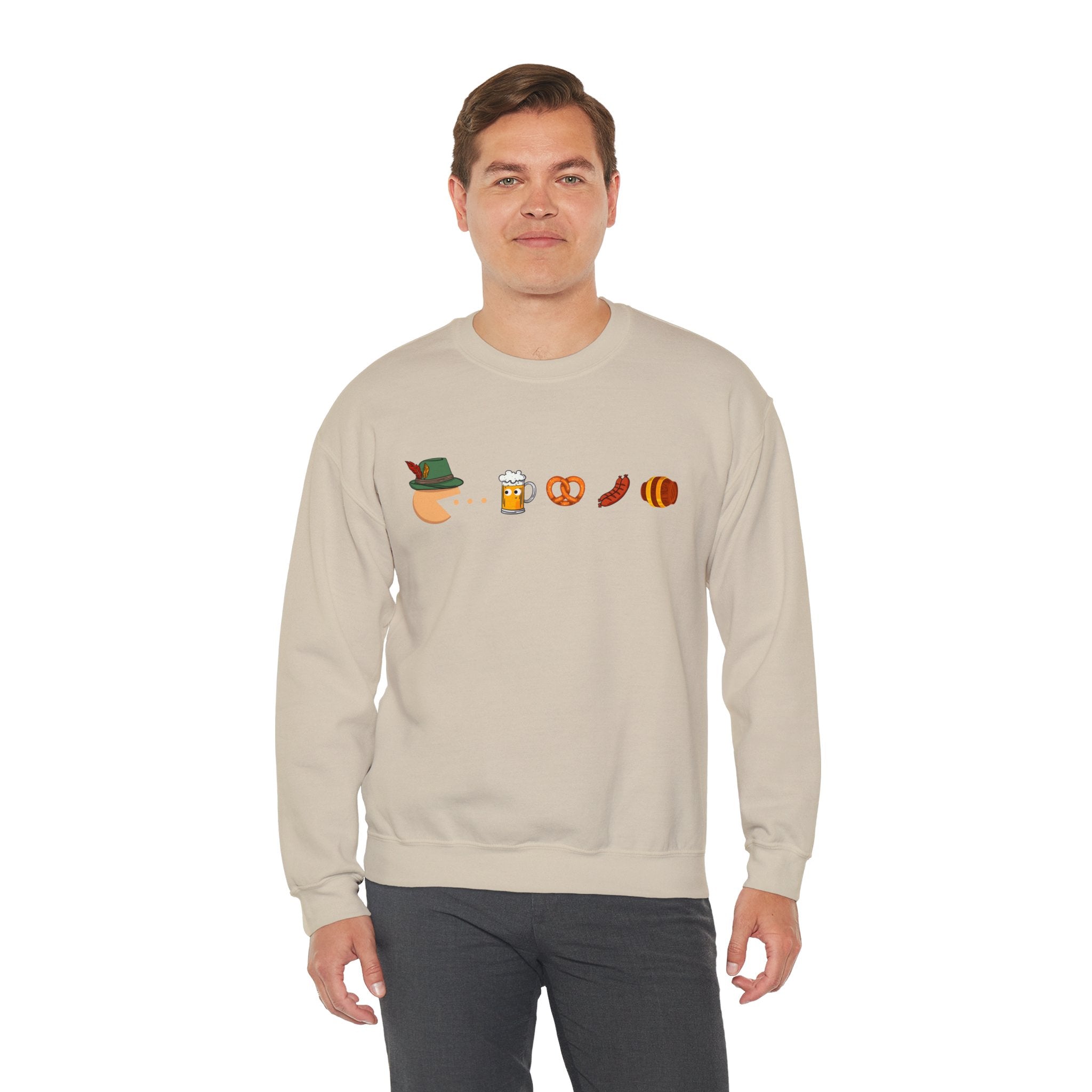 Funny Oktoberfest sweatshirt, Gamer tee, Pac-Man clothing, Funny beer fest apparel, Retro gaming tee, Beer lover shirt