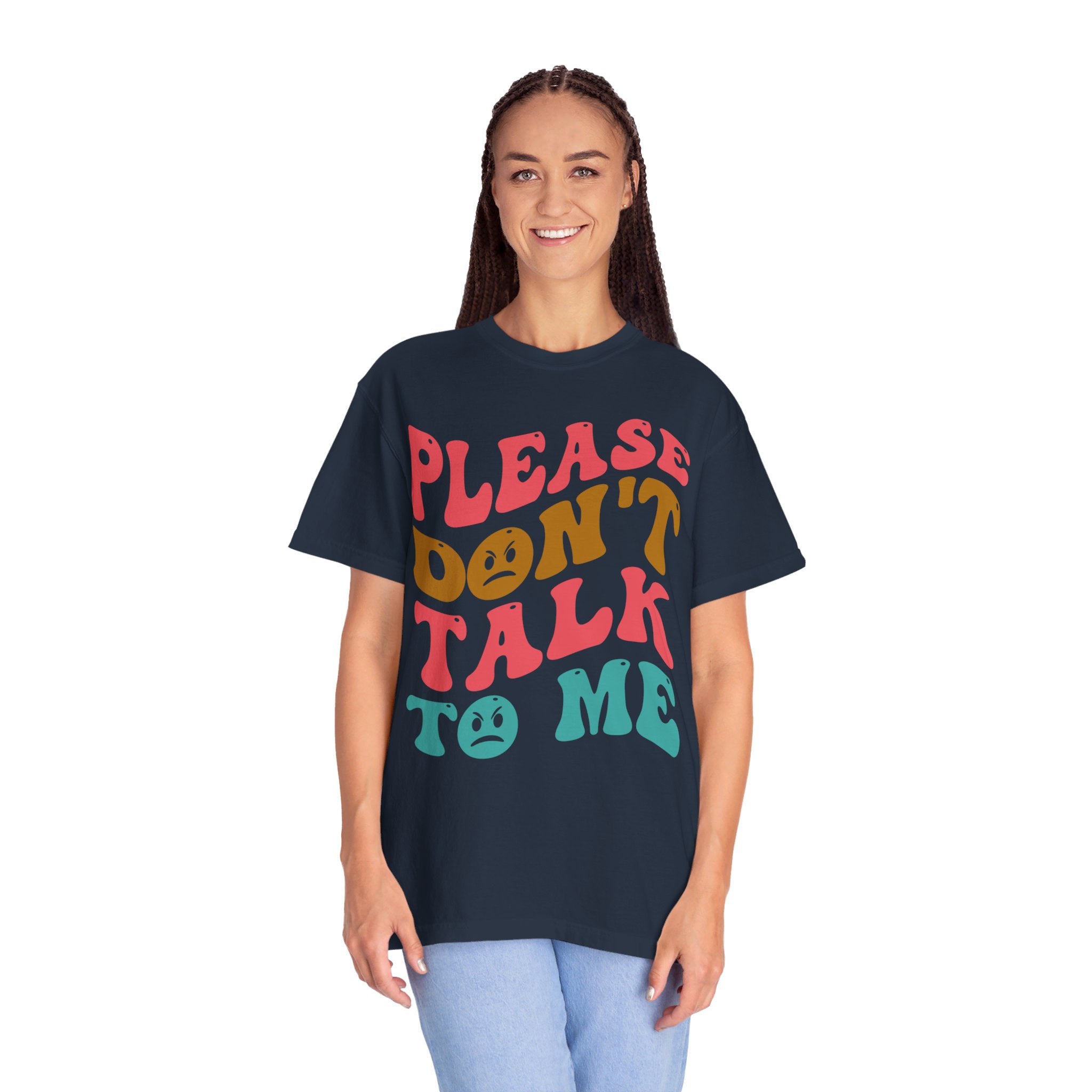 Please don't talk to me shirt, Funny introvert shirt, Words on back retro, Sarcastic introvert gift