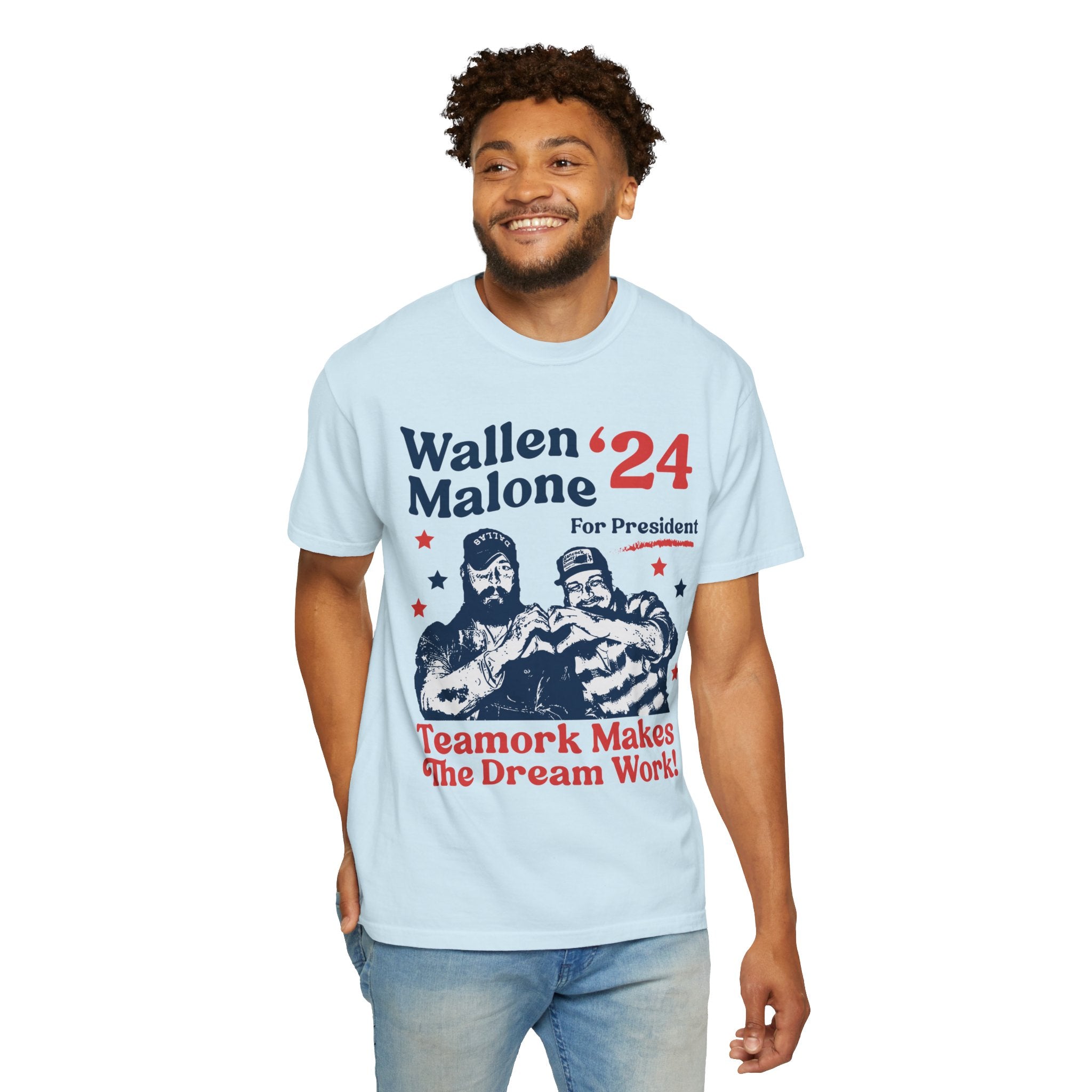 Wallen Malone 2024 For President, Funny '24 Election Graphic Tee, Vintage Inspired Humor Concert Music T-Shirt, Had Some Help