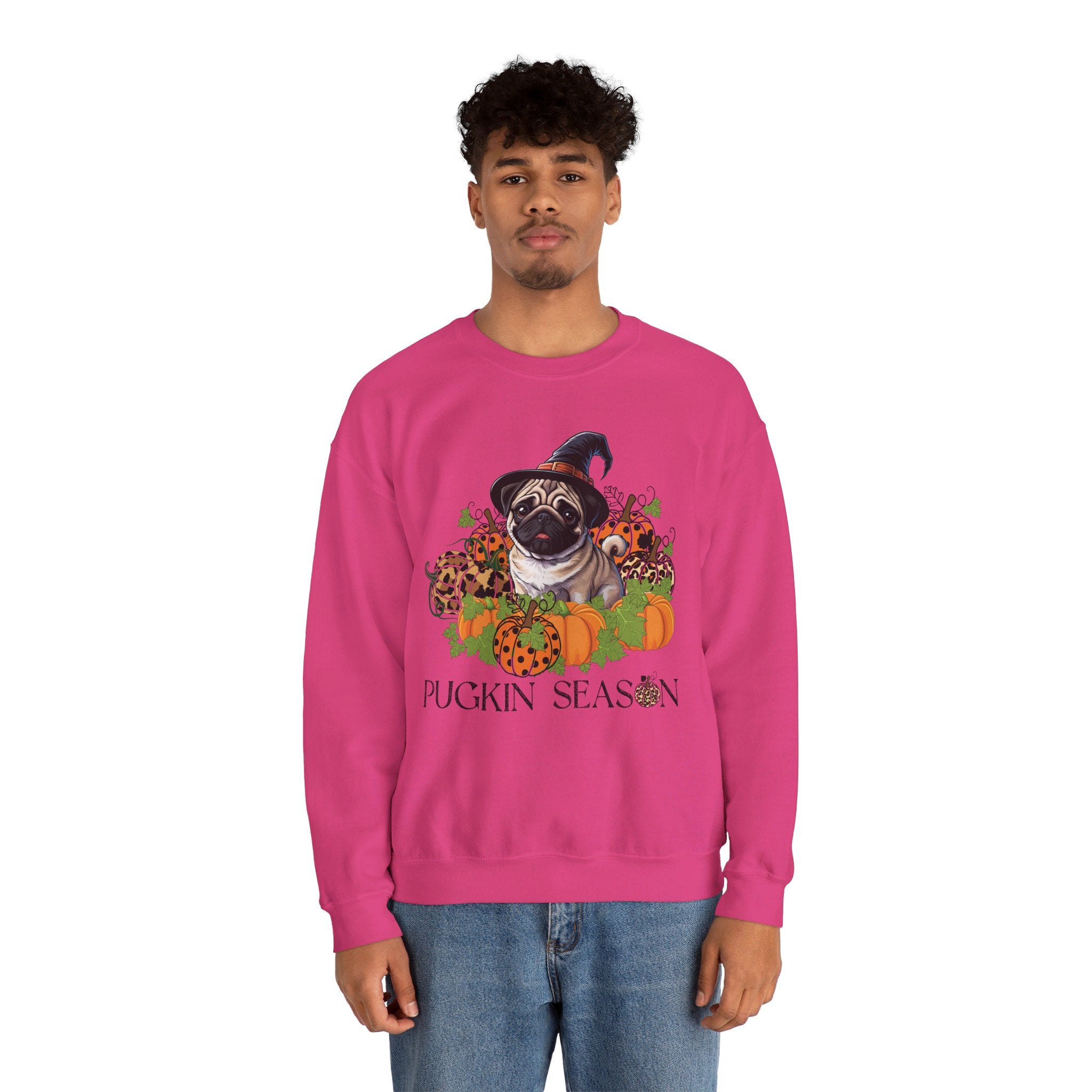 Fall Pug Sweatshirt, Pugkin Season Shirt, Leopard Print Pumpkin T-shirt, Cute Dog Lover Graphic Tee, Halloween Party Gift Tshirt