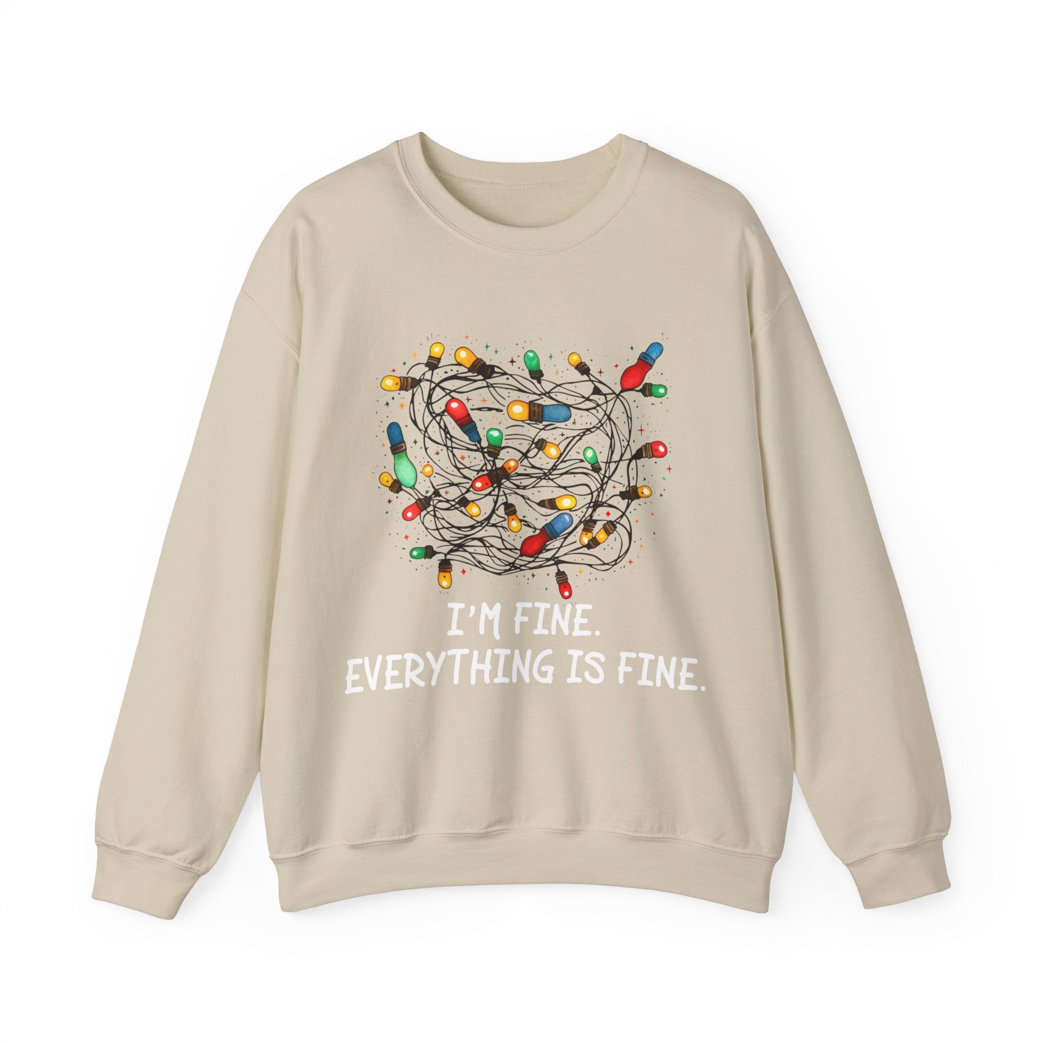 I'm Fine Everything Is Fine Sweatshirt, Christmas Sweatshirt, Sweatshirts Women, Christmas Sweatshirt Women, Christmas Lights Sweatshirt