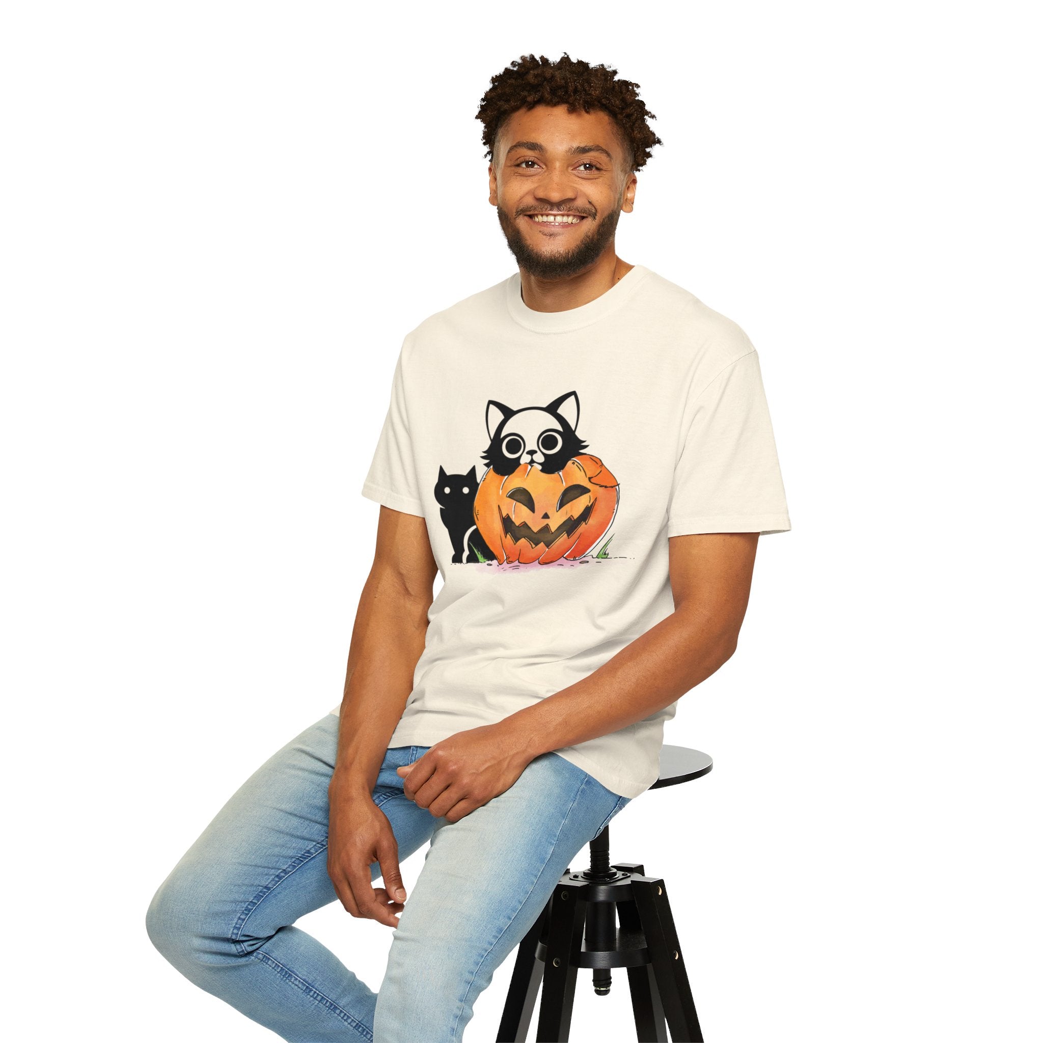 Vintage 90s Cat Halloween Shirt, Retro Halloween Shirt, Spooky Season Tee, Pumpkin Shirt, Halloween Shirt, Vintage Halloween Shirt