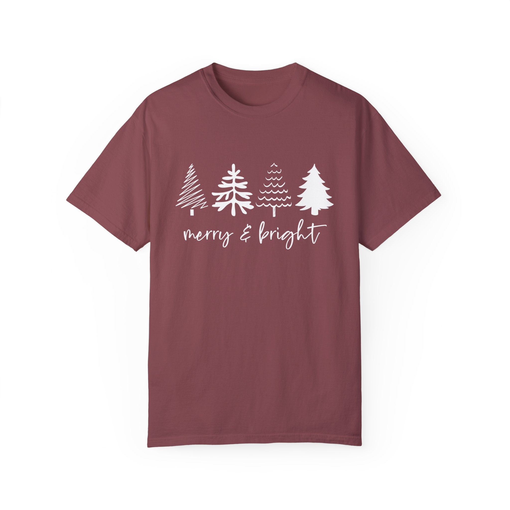 Merry Christmas Tree Shirt, Merry & Bright Christmas Tree Shirt, Womens Christmas Shirt, Cute Christmas Shirt, Holiday Shirt, Pine Tree Shirt