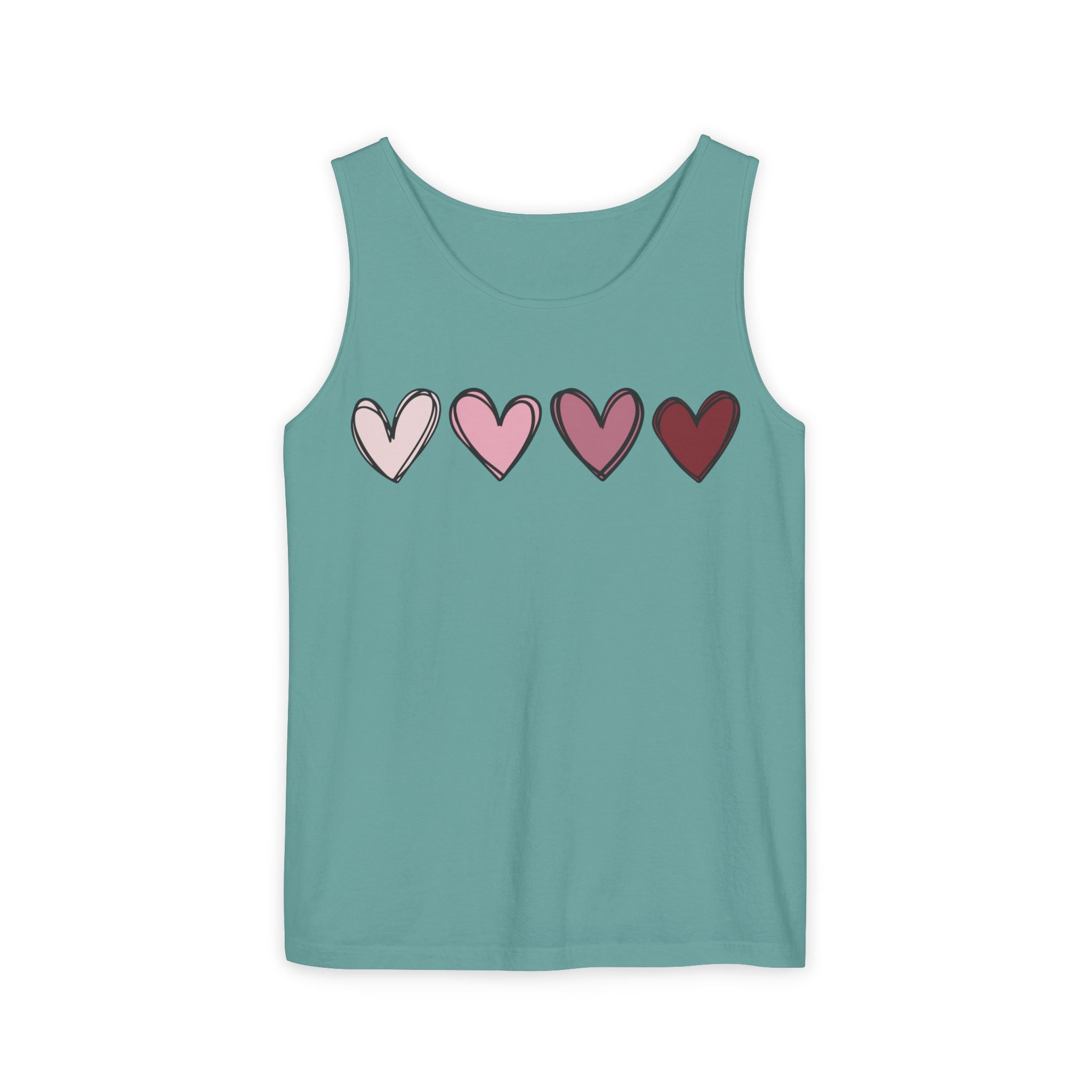 Valentine Double Heart Tank Top, Cute Valentine Shirt, Valentine Tank Top, Vintage Valentine Shirt, Love Heart Tee