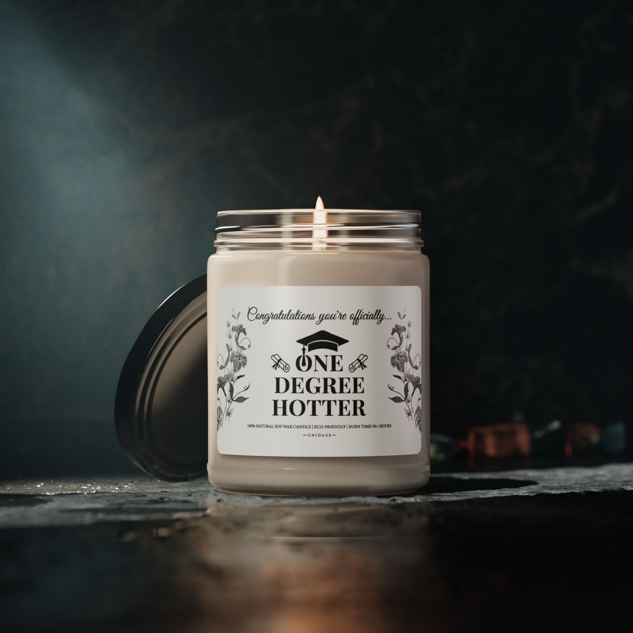 One Degree Hotter Candle, Phd Graduation Gift, Masters Degree Gift, Grad Gift for Him, College Grad Gift for Her, Bachelors Degree Gift
