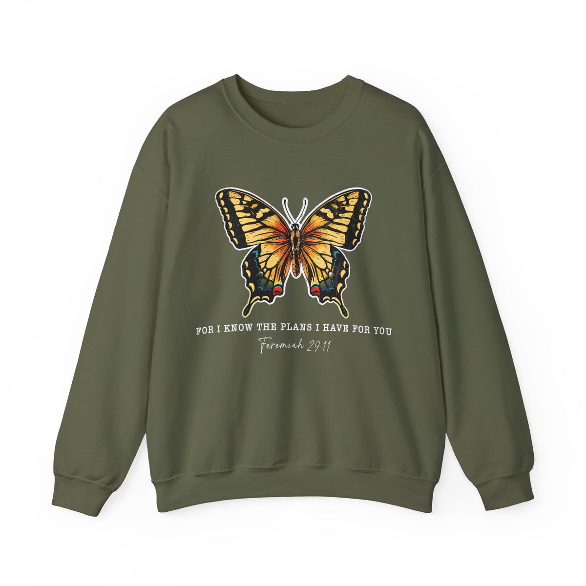 Butterfly Bible Verse Sweatshirt, Religious Shirt, Inspirational Quotes, Christian Shirt, For I Know The Plans I Have For You, Positive Sayings