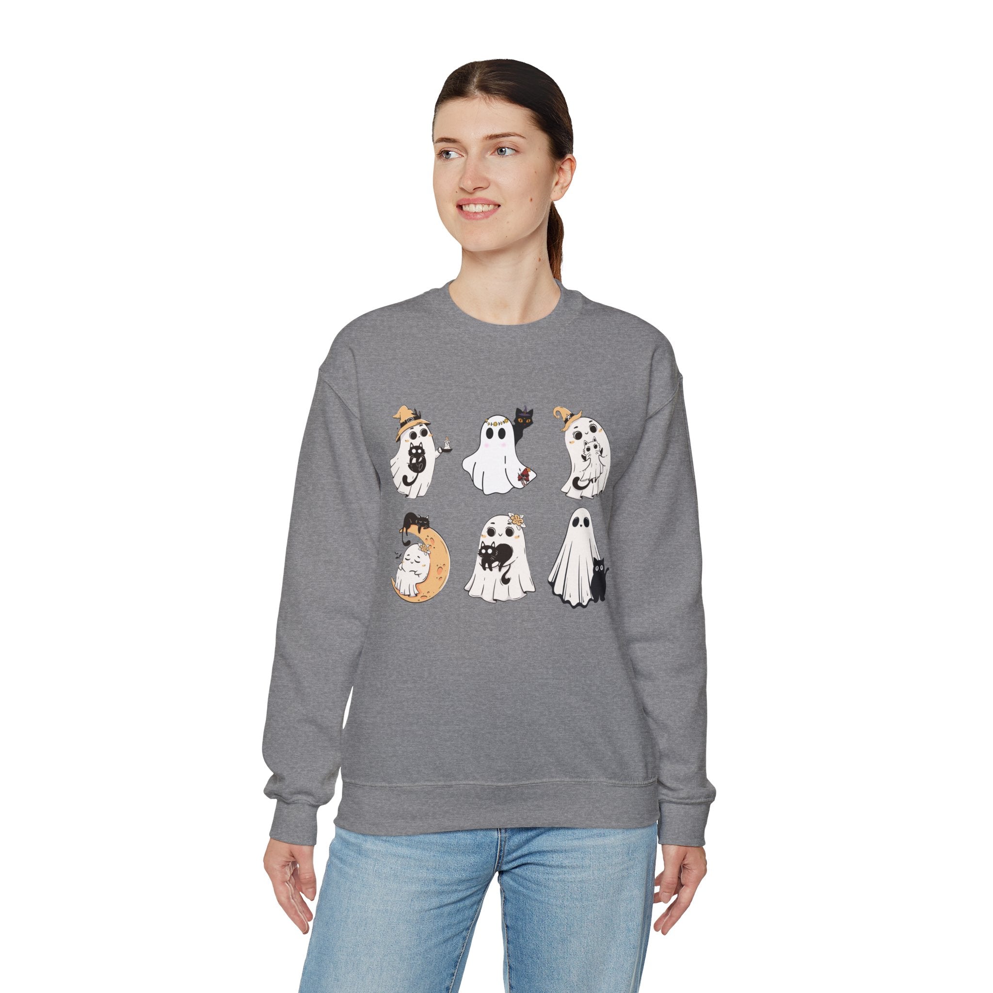 Ghost Cat Sweatshirt, Cat Halloween Shirt, Cat Ghost T-Shirt, Cat Lover Tshirt, Spooky Season Shirt, Halloween Sweater,Trendy Halloween Gift