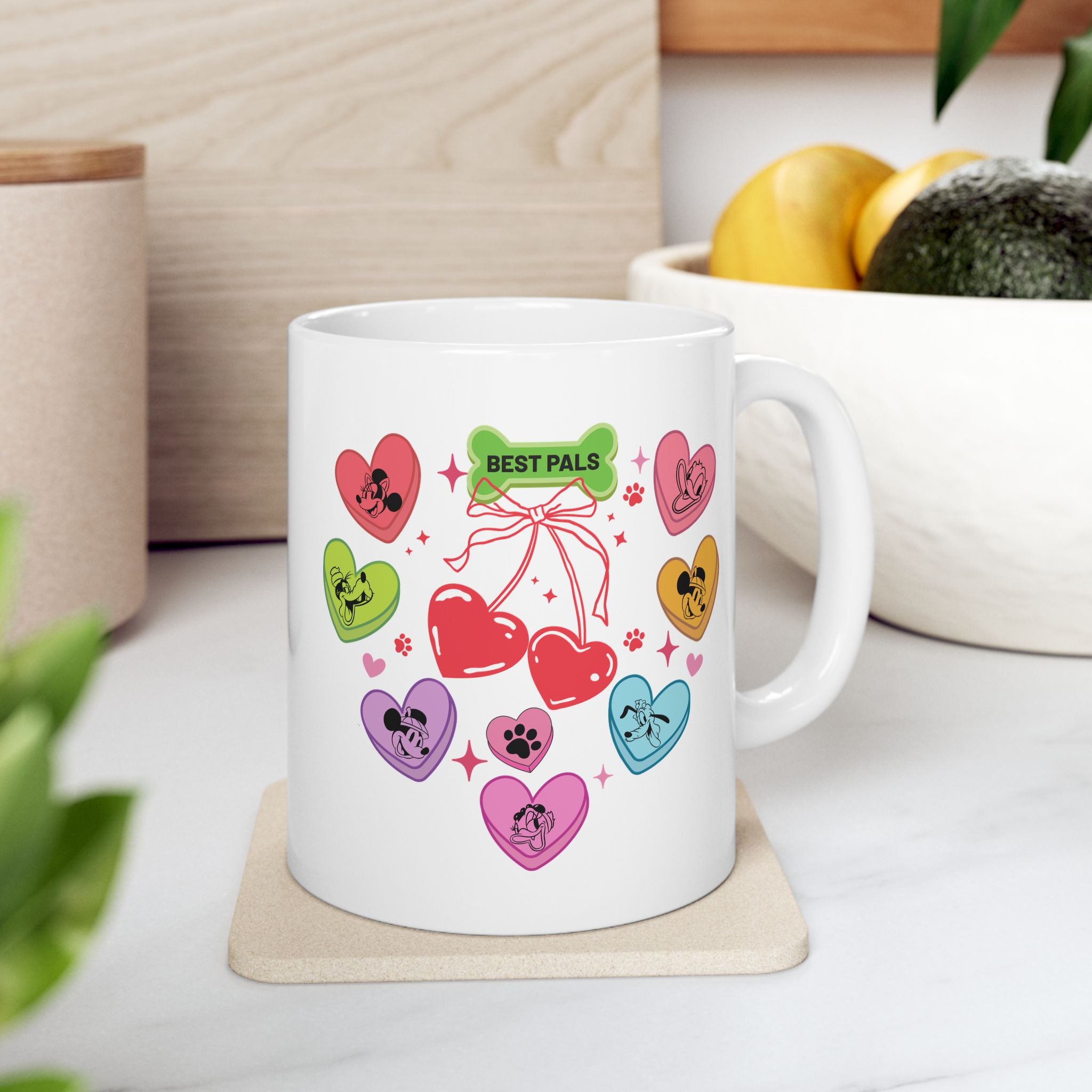 Disney Mickey And Friends Candy Hearts Mug, Valentine Disney Characters Coffee Mug, Disney Mickey Friends Mug, Gift for Disney Fan