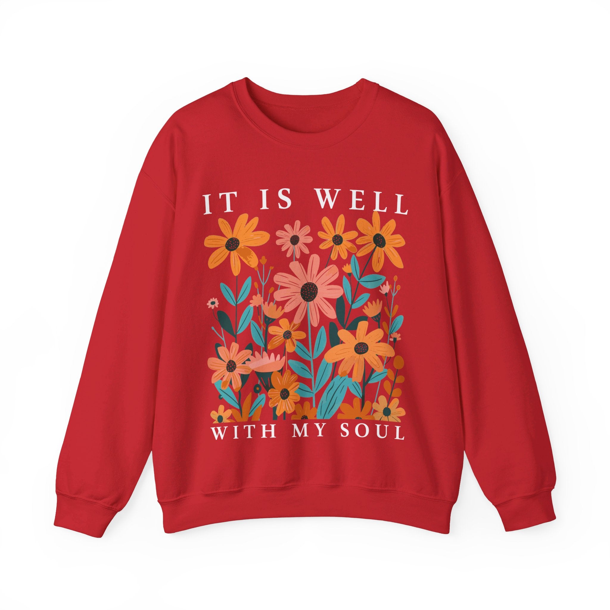 It is Well With My Soul Christian Sweatshirt, Christian Shirts, Vintage Floral Christian Shirt, Christian gifts, Jesus Apparel