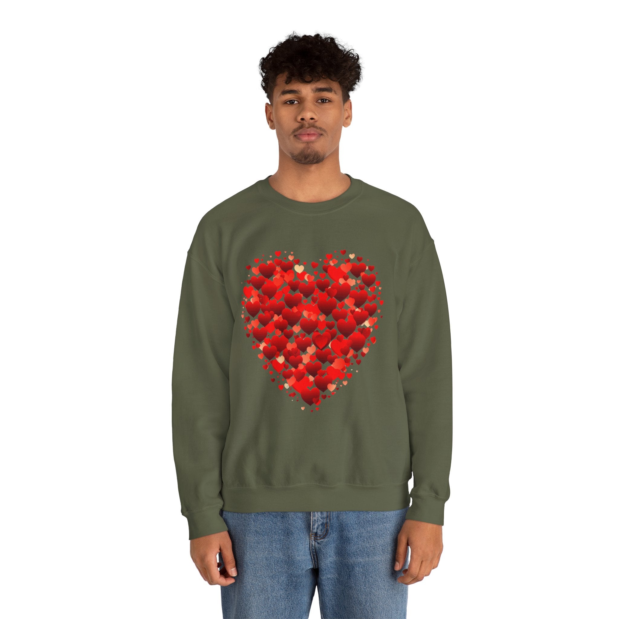 Valentines Day Cute Heart Sweatshirt, Valentines Shirt, Valentines Double Heart Sweatshirt, Red Heart Sweater, Valentines Love Shirt, Love Sweater