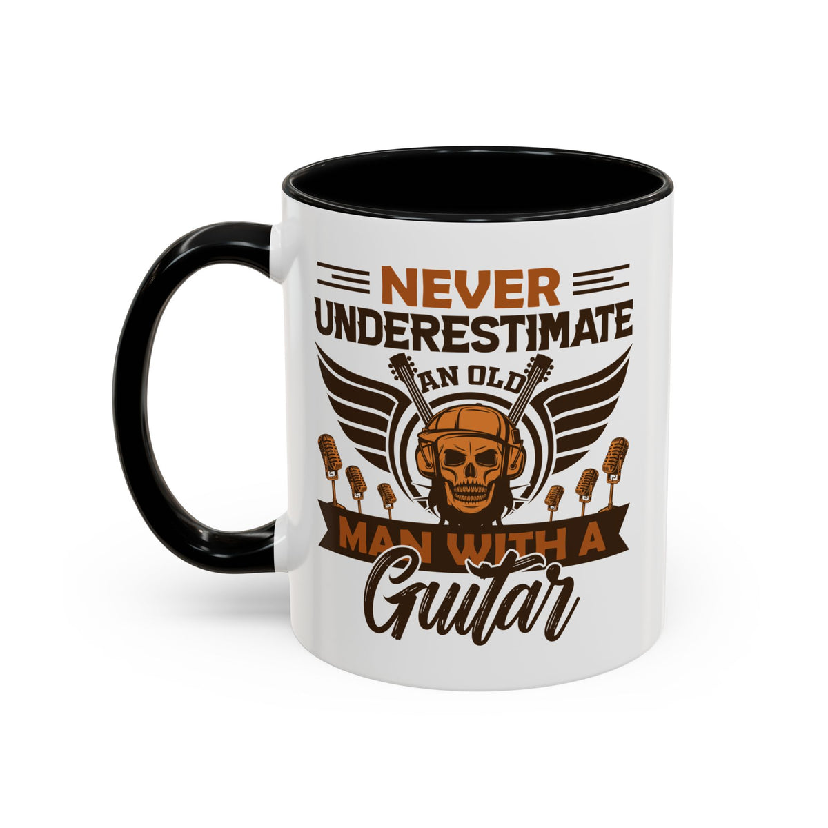 Never Underestimate an Old Man With a Guitar Mug, Guitar Coffee Mug, Funny Guitar Coffee Cup, Guitar Player Gifts, Guitar Dad Grandpa Presents