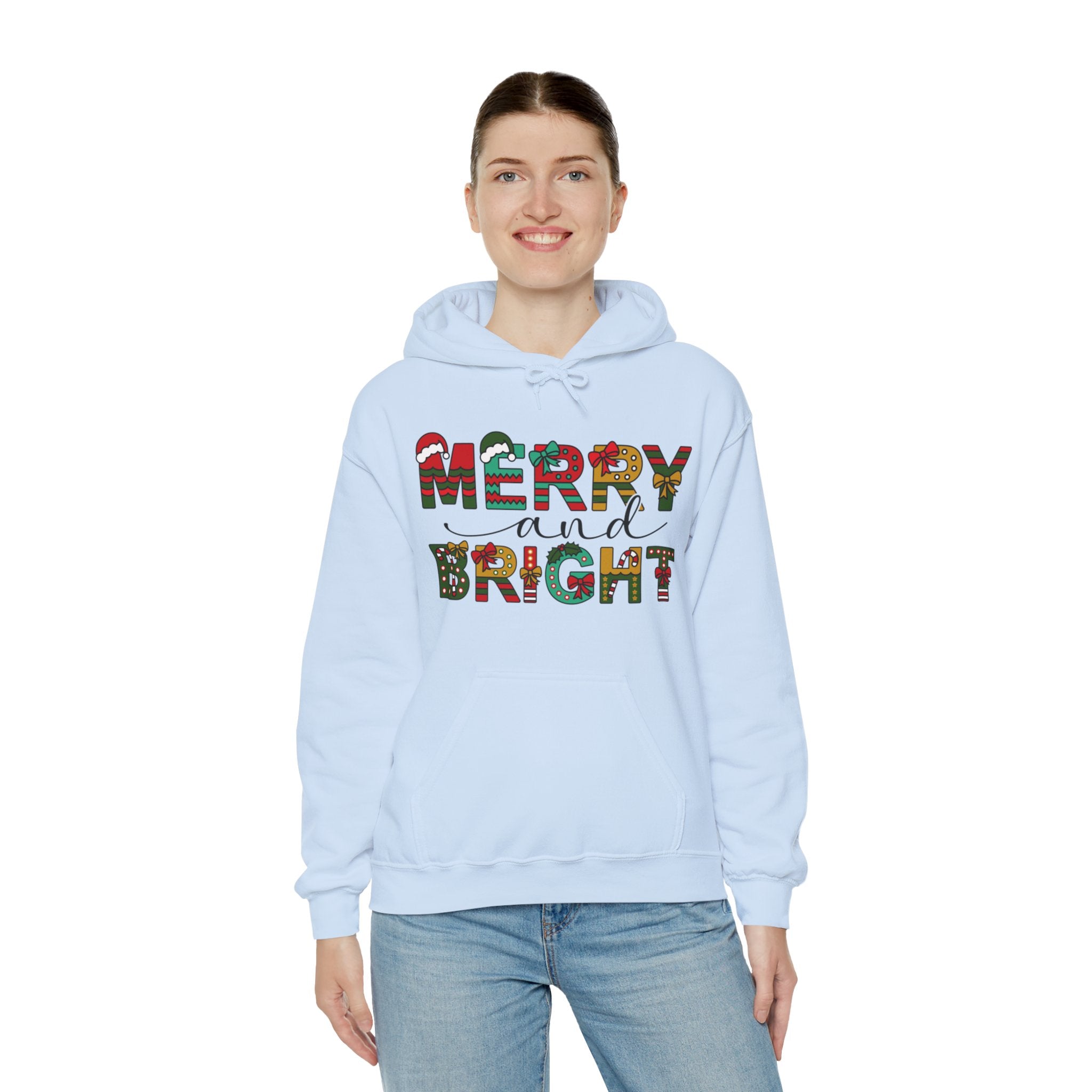 Merry And Bright Hoodie, Christmas Hoodie, Christmas Women Hoodie, Christmas Family Hoodie, Christmas Shirt, Christmas Matching Hoodie