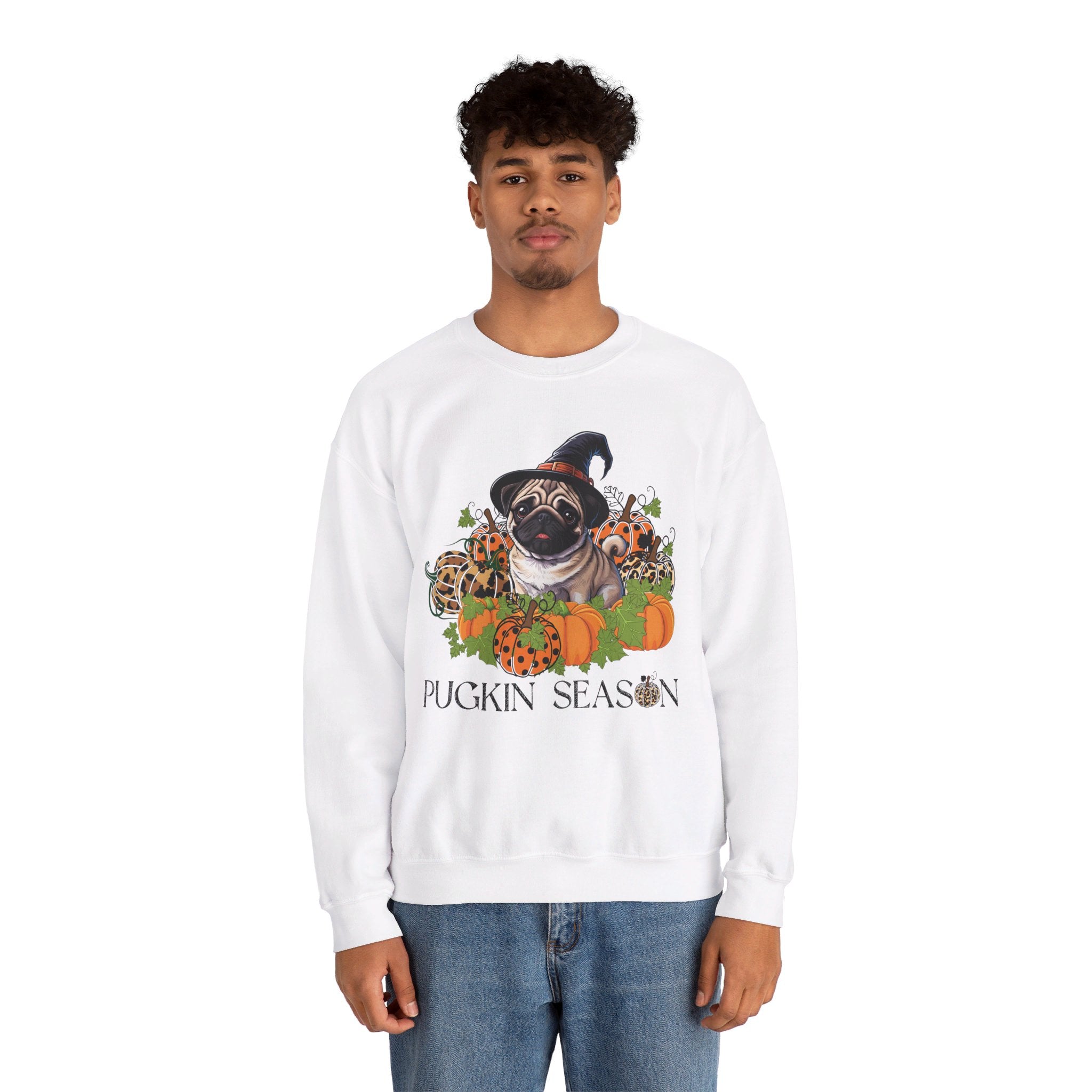 Fall Pug Sweatshirt, Pugkin Season Shirt, Leopard Print Pumpkin T-shirt, Cute Dog Lover Graphic Tee, Halloween Party Gift Tshirt