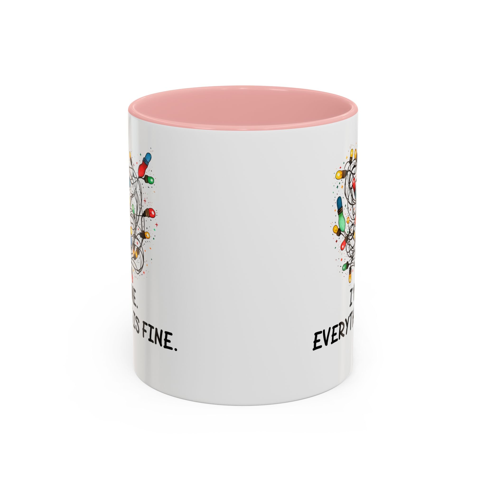 I'm Fine Everything Is Fine Christmas Mug, Christmas Lights Mug, Funny Coffee Mug, Tangled Lights, Crazy Shopping Christmas Mug, Madness