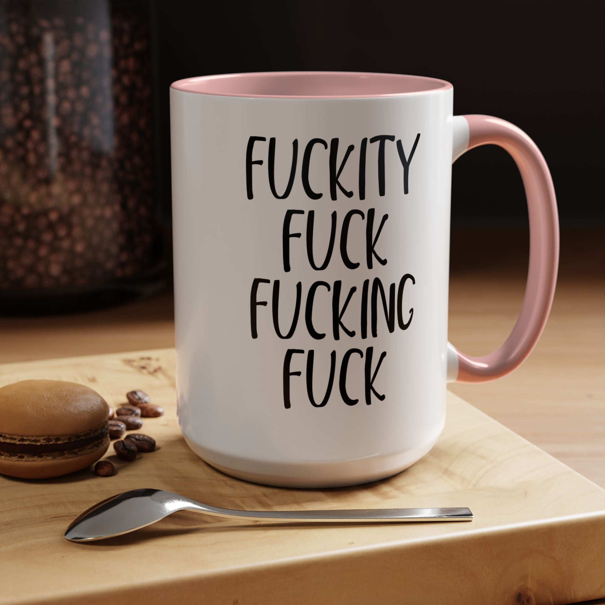 Fuckity Fuck Mug, Sarcastic Coffee Mug, Funny Birthday Gift, Large Coffee Mug, Double Sided Minimalist Mug, Gag Gifts for Men, Snarky Mugs