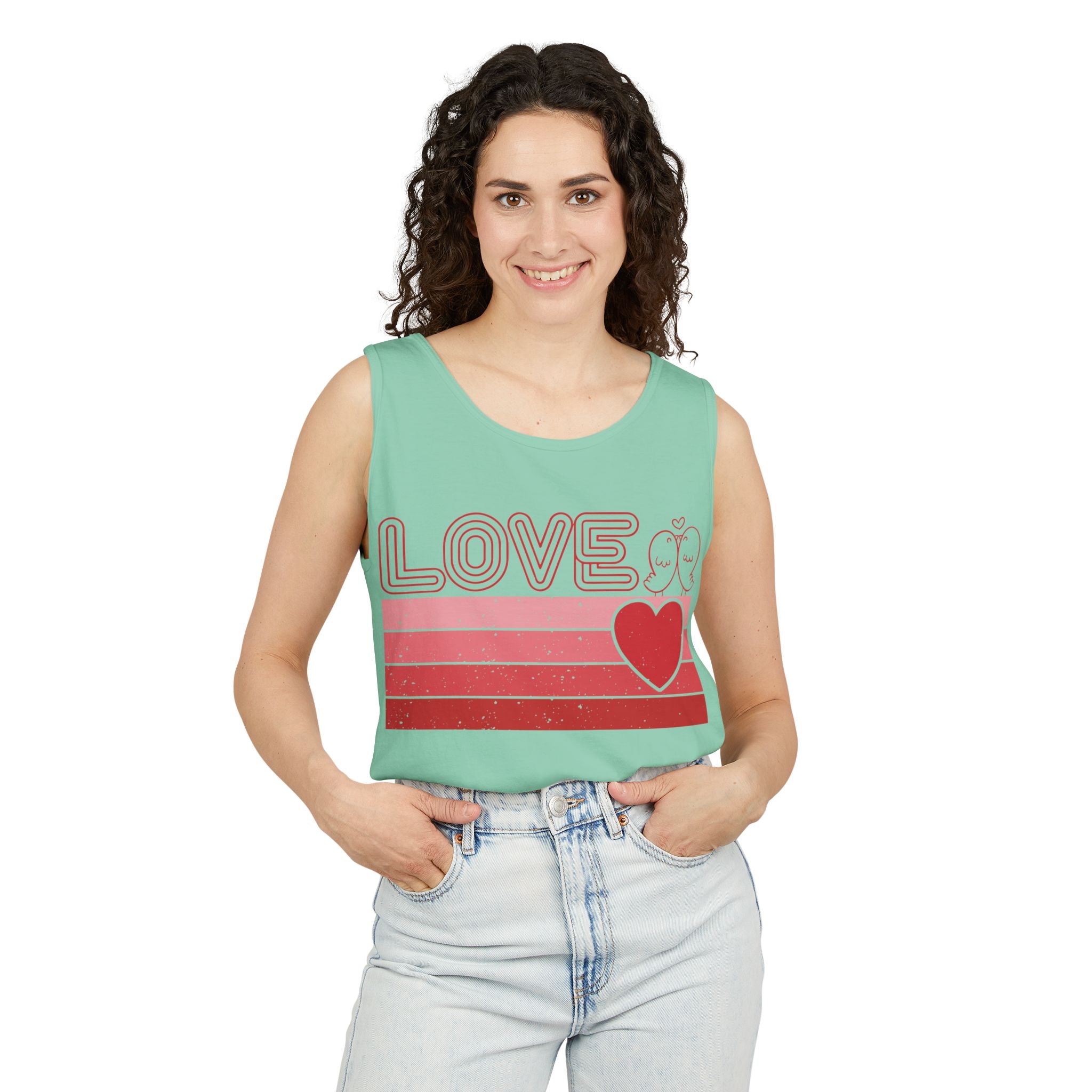 Retro Love Valentines Day Tank Top, Valentines Day Shirts For Woman, Heart Tank Top, Cute Valentine Shirt, Valentines Day Gift, Valentines Gift