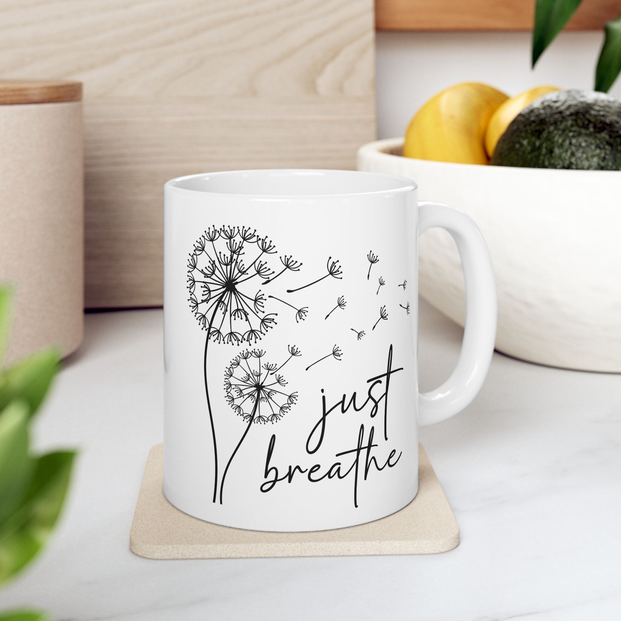 Just Breathe Mug, Inspirational Coffee Mug, Inhale Exhale, Gift For Friend, Keep Calm, Motivational, Gift For Friend, Friend Gift