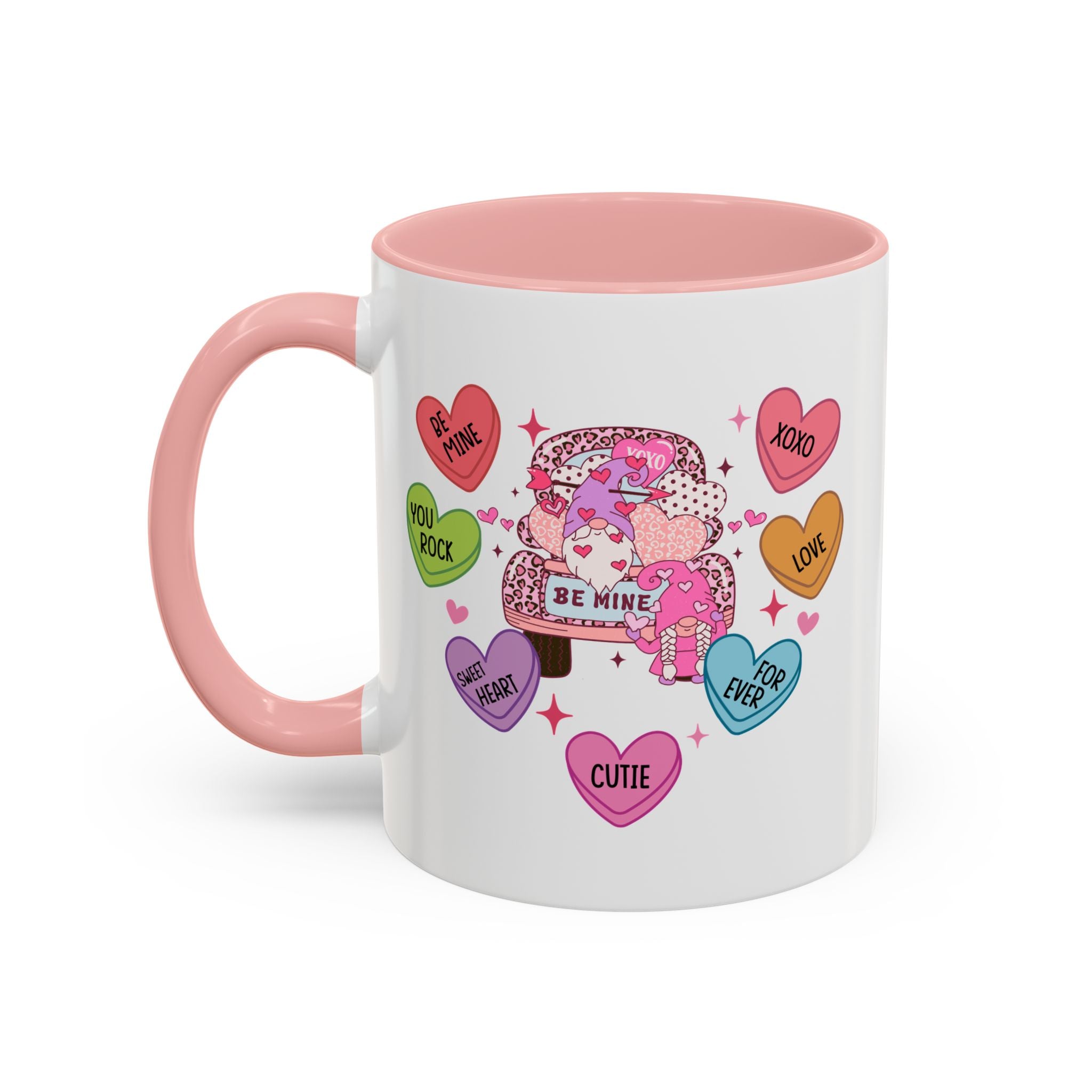 Candy Hearts Coffee Mug, Valentine's Conversation Hearts Mug, Valentines Day Coffee Mug, 15 oz 11 oz Mug, Pink Hearts Coffee Mug, Valentines Kitchen, Gift for Her