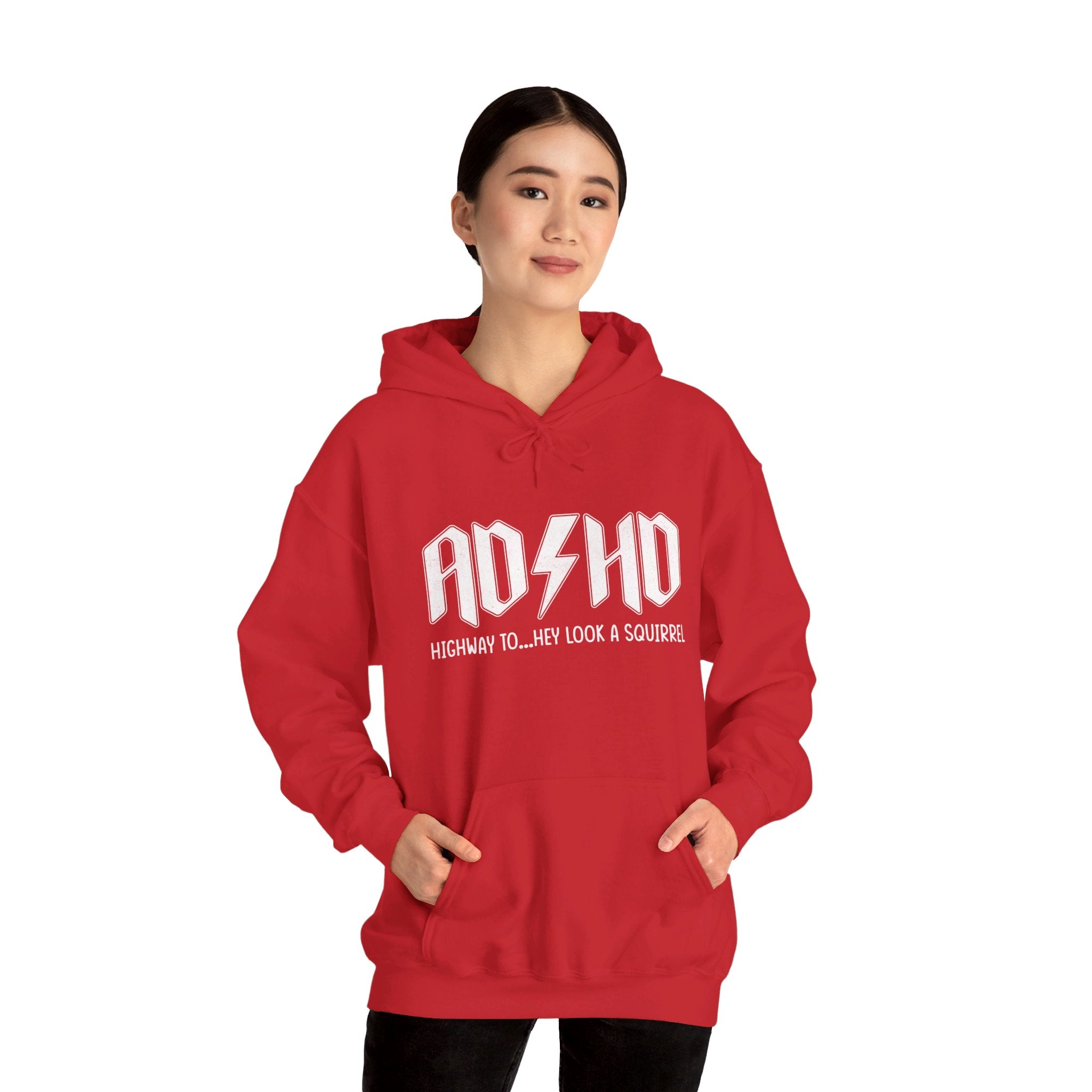 AD HD Highway to... Hey Look a Squirrel Hoodie, Funny Adhd Hoodie, Mental Health Hoodie, Motivational Hoodie, Cool Adhd Hoodie