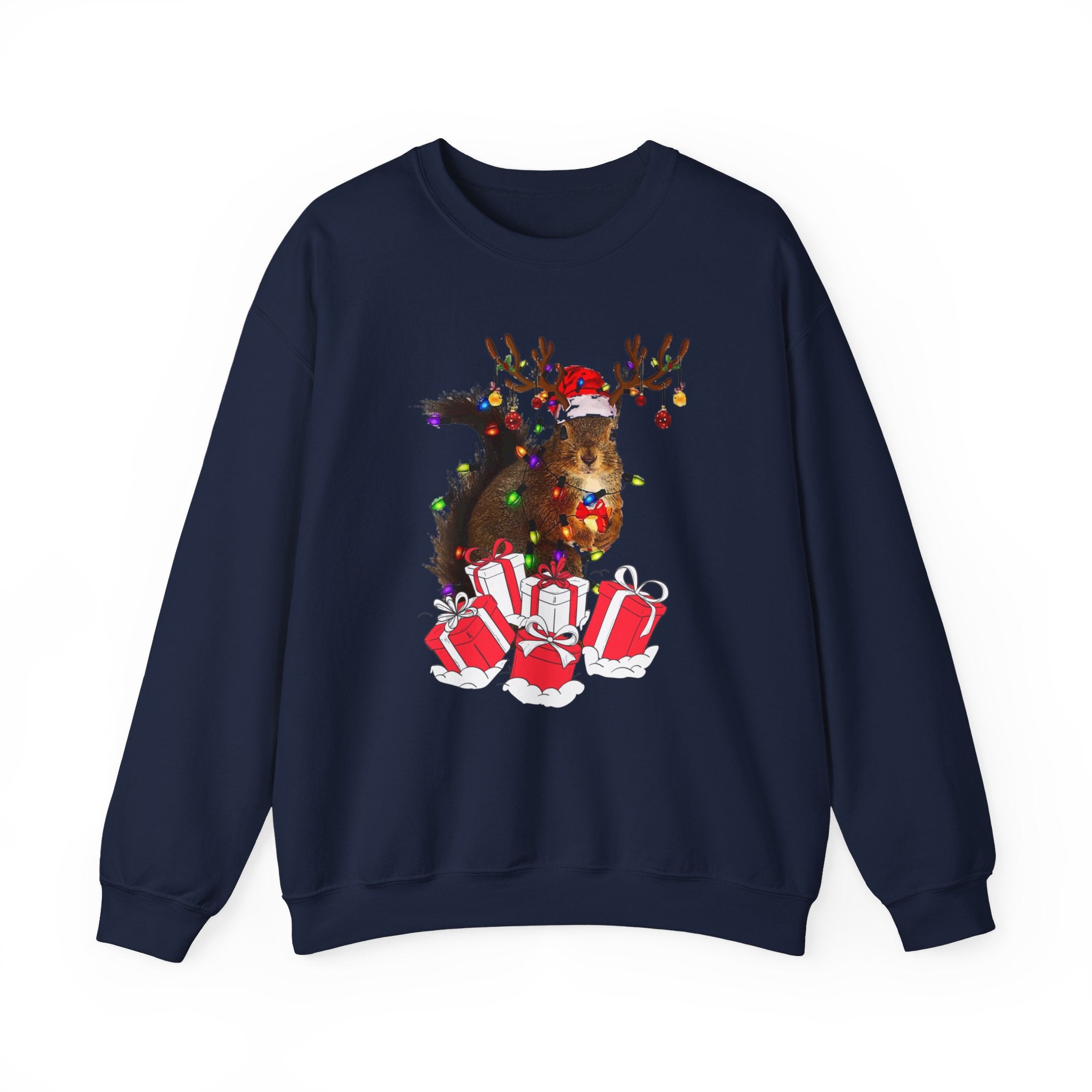 Christmas Squirrel Lights Sweatshirt, Christmas Sweatshirt, Funny Christmas Sweat, Christmas Gift Sweater, Holiday Crewneck