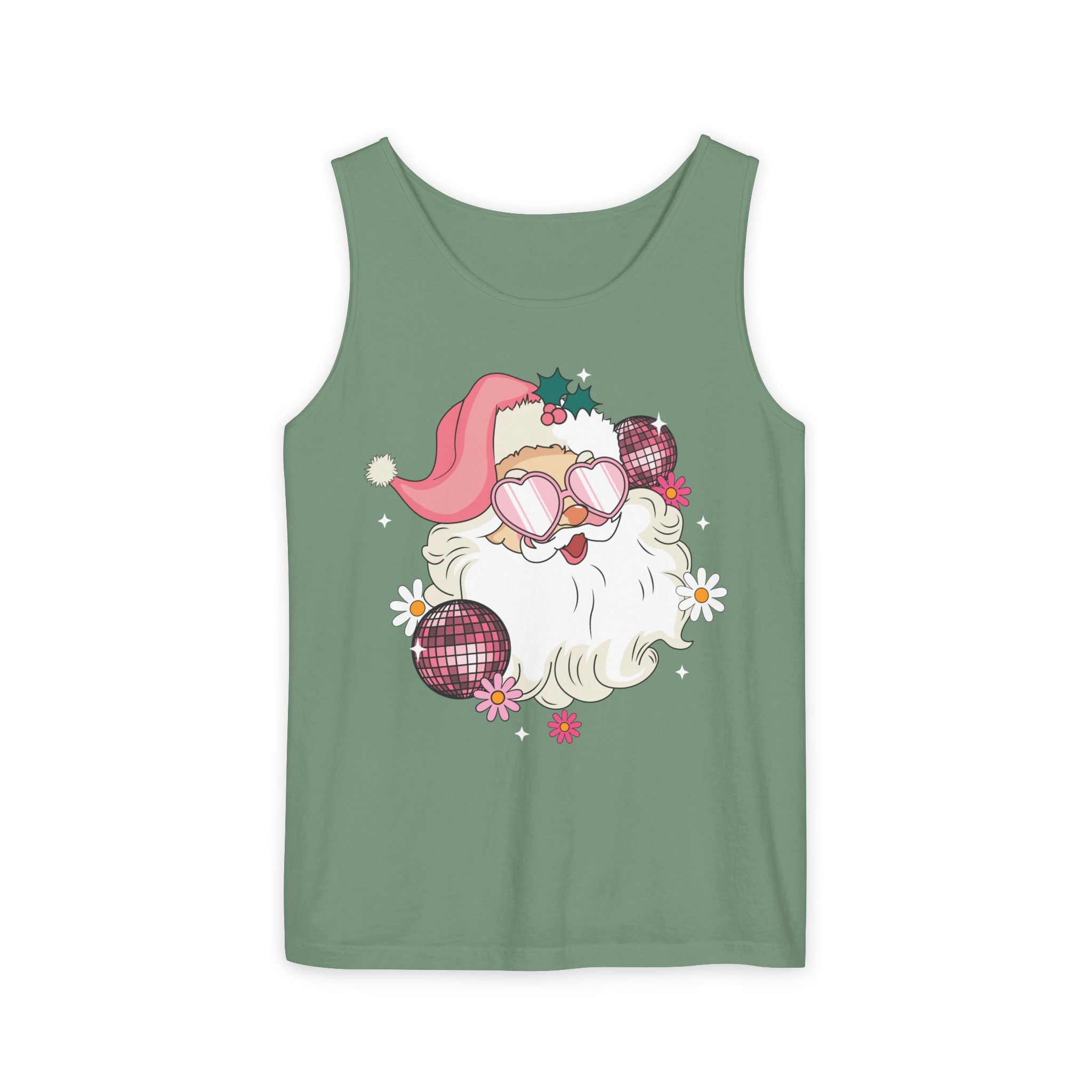 Women Christmas Tank Top, Santa Face Tank Top, Xmas Tank Tops, Cute Christmas Mom Tanks, Secret Santa Gift for Women, Christmas Racerback