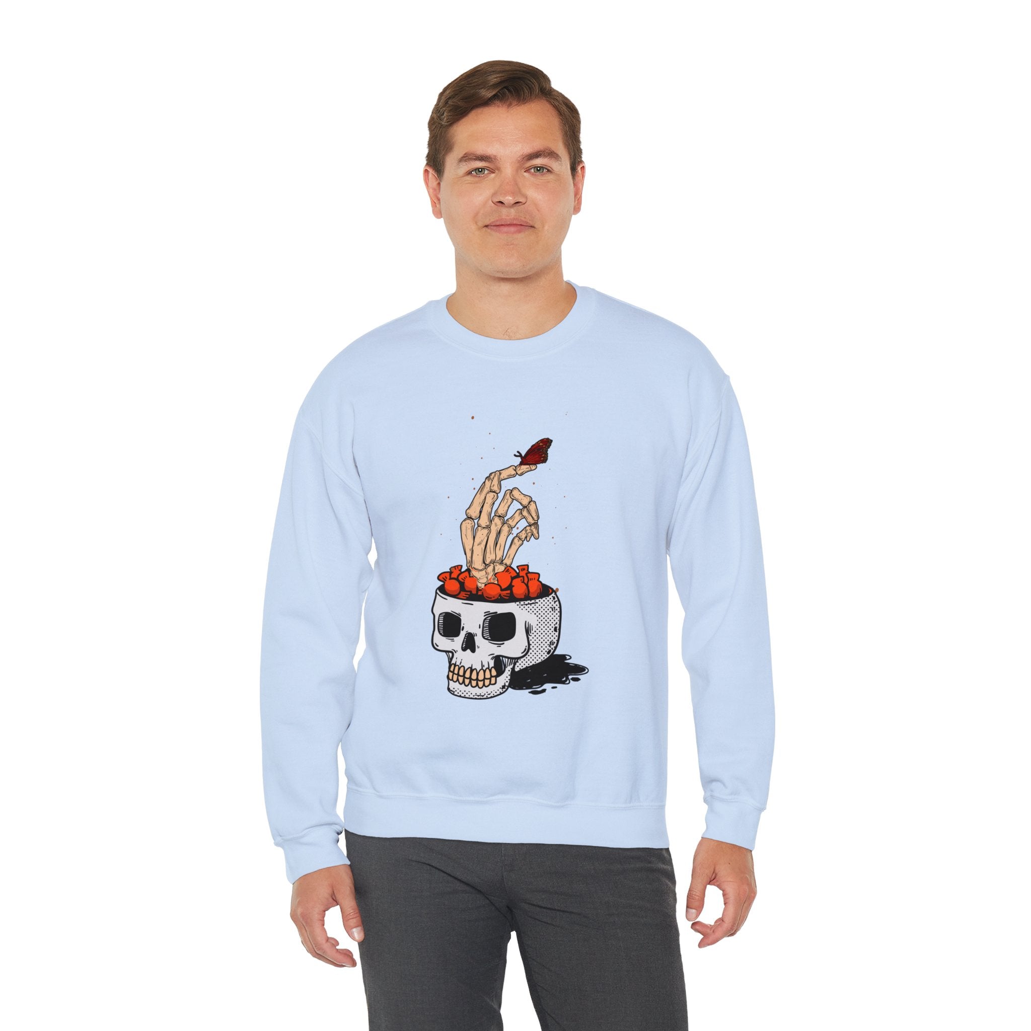 Skull skeleton hand halloween Sweatshirt, Skeleton Hand T-Shirt, Skeleton Shirt, Horror Gift, Skeleton Rock Tee, Rock and Roll Shirt