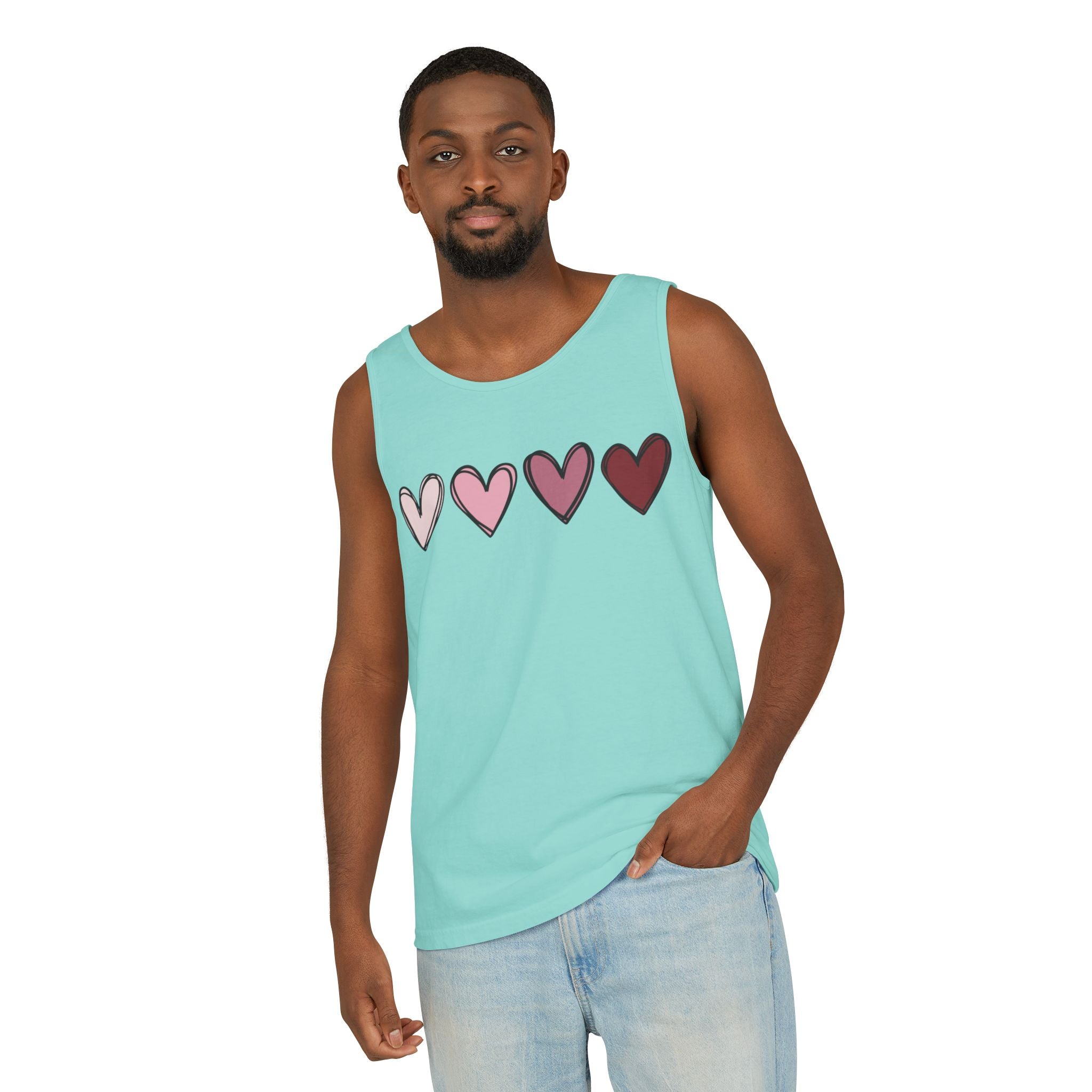 Valentine Double Heart Tank Top, Cute Valentine Shirt, Valentine Tank Top, Vintage Valentine Shirt, Love Heart Tee