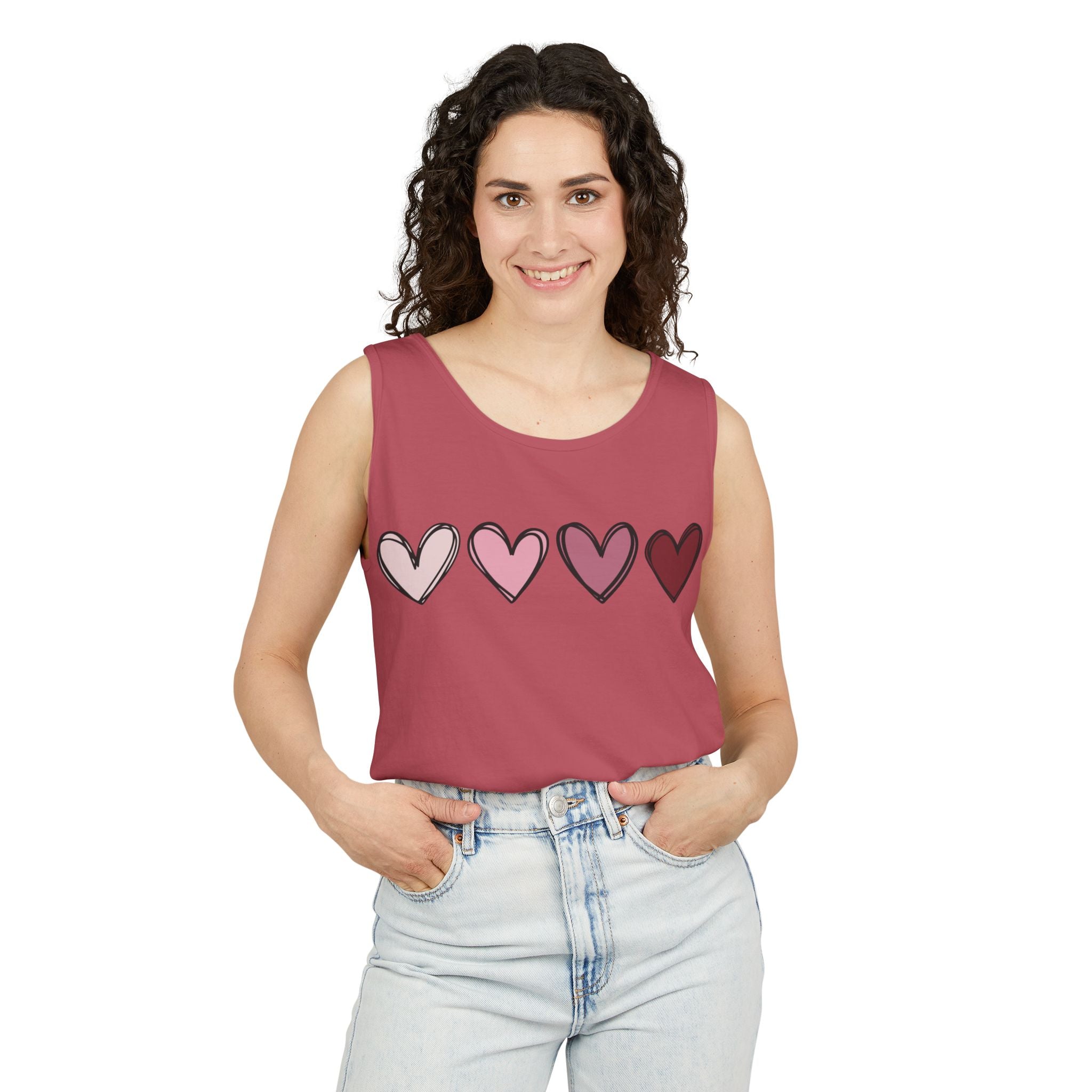 Valentine Double Heart Tank Top, Cute Valentine Shirt, Valentine Tank Top, Vintage Valentine Shirt, Love Heart Tee