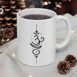 Om Coffee Mug, Breath Mug, Sanskrit Coffee Cup, Zen Mug, Yoga Mug, Yogi Gift