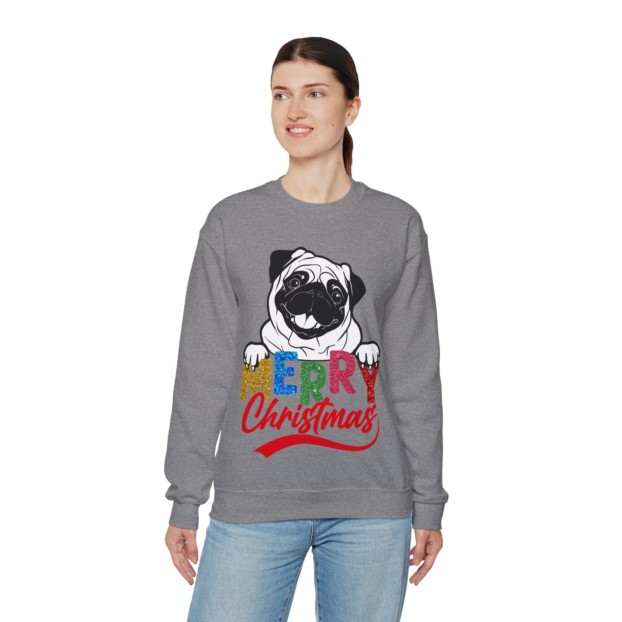 Christmas Pug Sweatshirt, Funny Pug Christmas Sweatshirt, Dog Lover Gift, Pug Mom Sweatshirt, Dog Mom Shirt