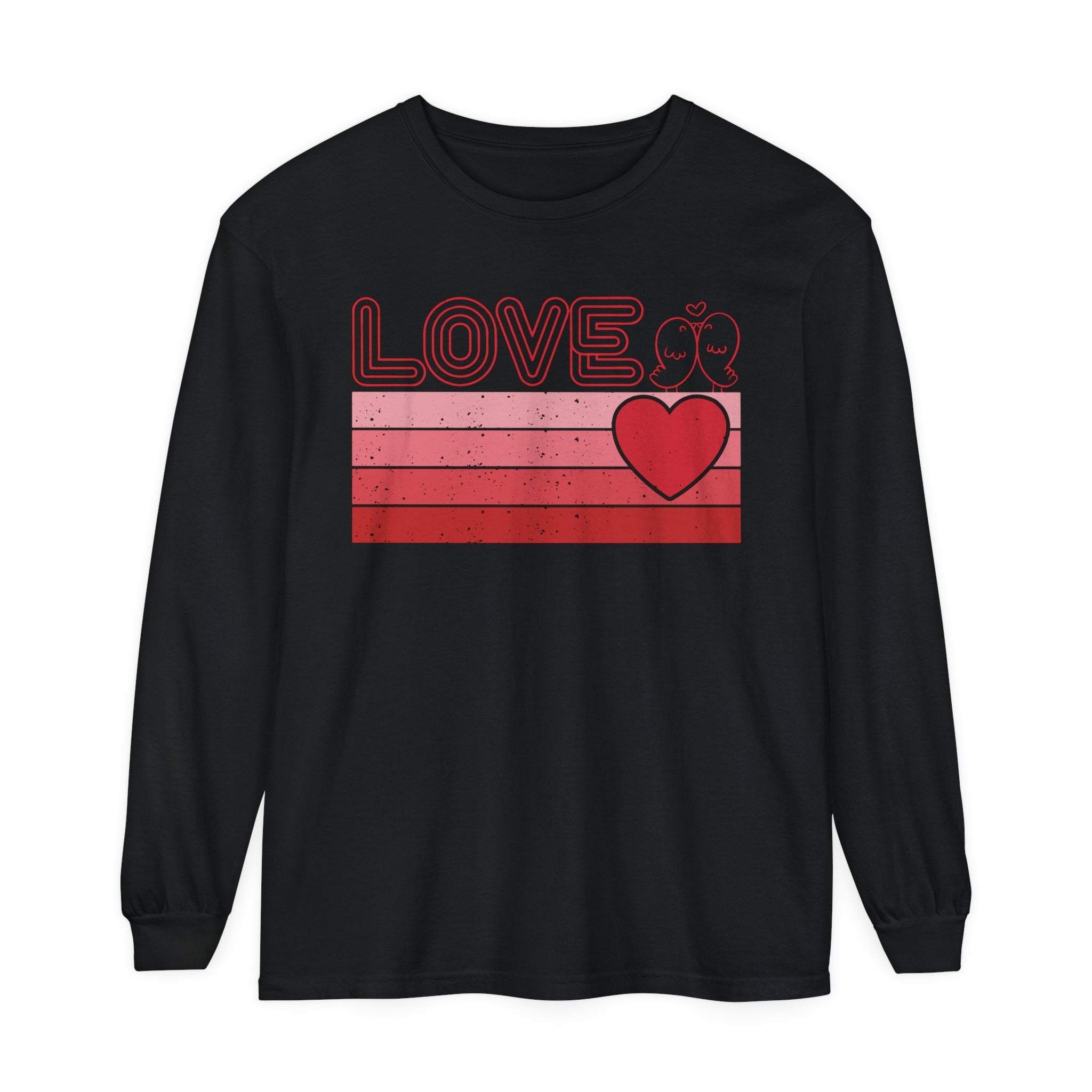 Retro Love Valentines Day Long Sleeve T-Shirt, Valentines Day Shirts For Woman, Heart Shirt, Cute Valentine Shirt, Valentines Day Gift, Valentines Gift