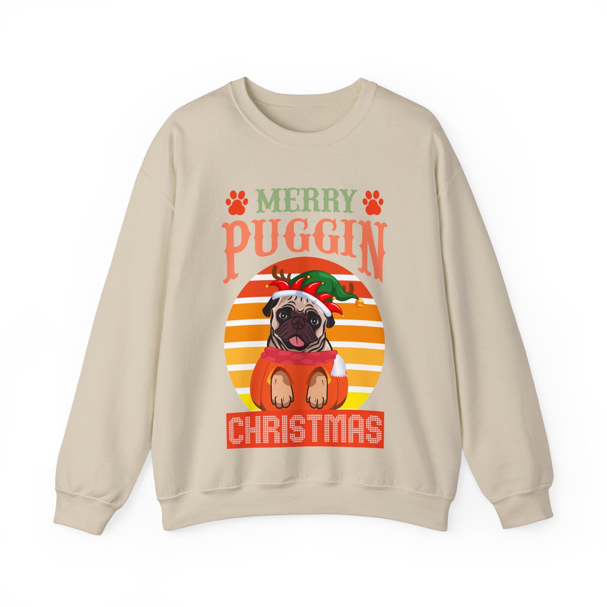 Pug Christmas Sweatshirt, Dog Lover Gift, Holiday Sweaters, Christmas Pugs Shirt, Pug In Santa Hat, Dog Mom Shirt, Santa Pug Shirt