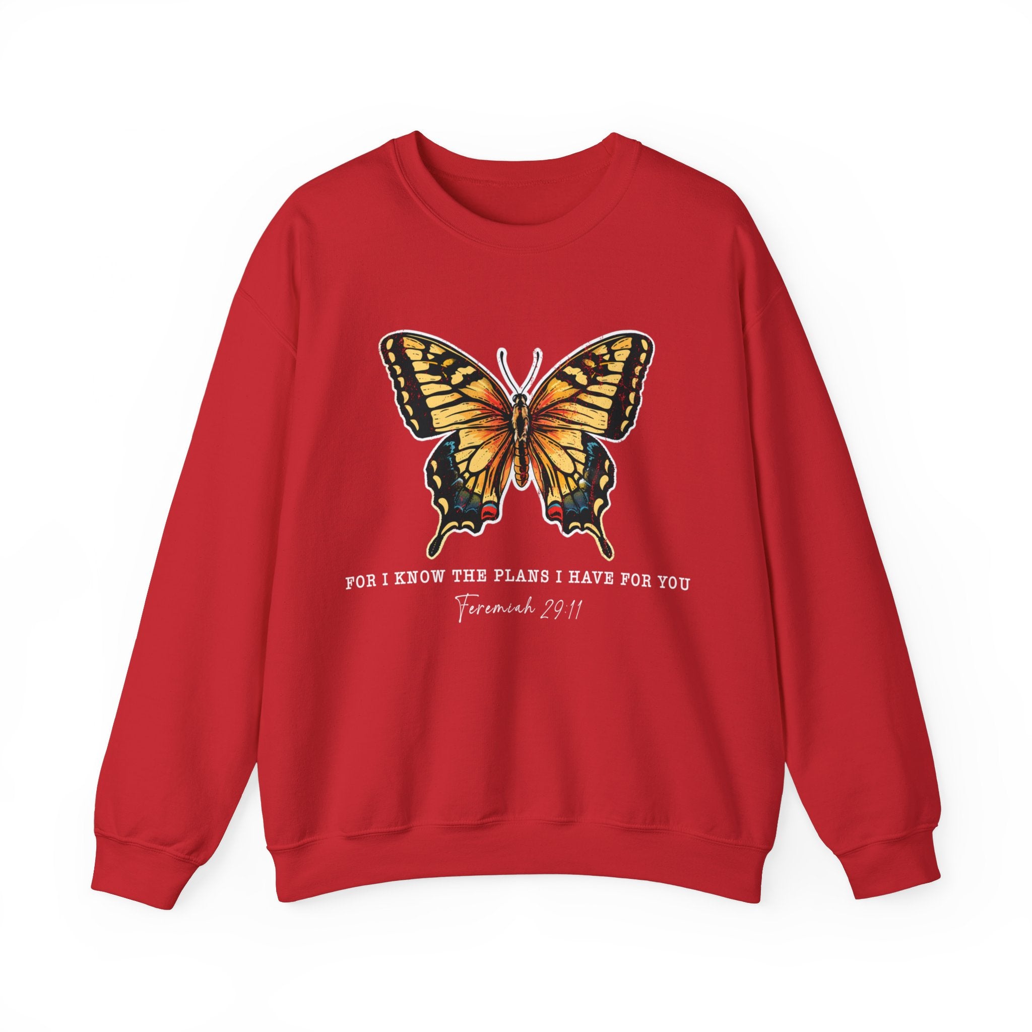 Butterfly Bible Verse Sweatshirt, Religious Shirt, Inspirational Quotes, Christian Shirt, For I Know The Plans I Have For You, Positive Sayings