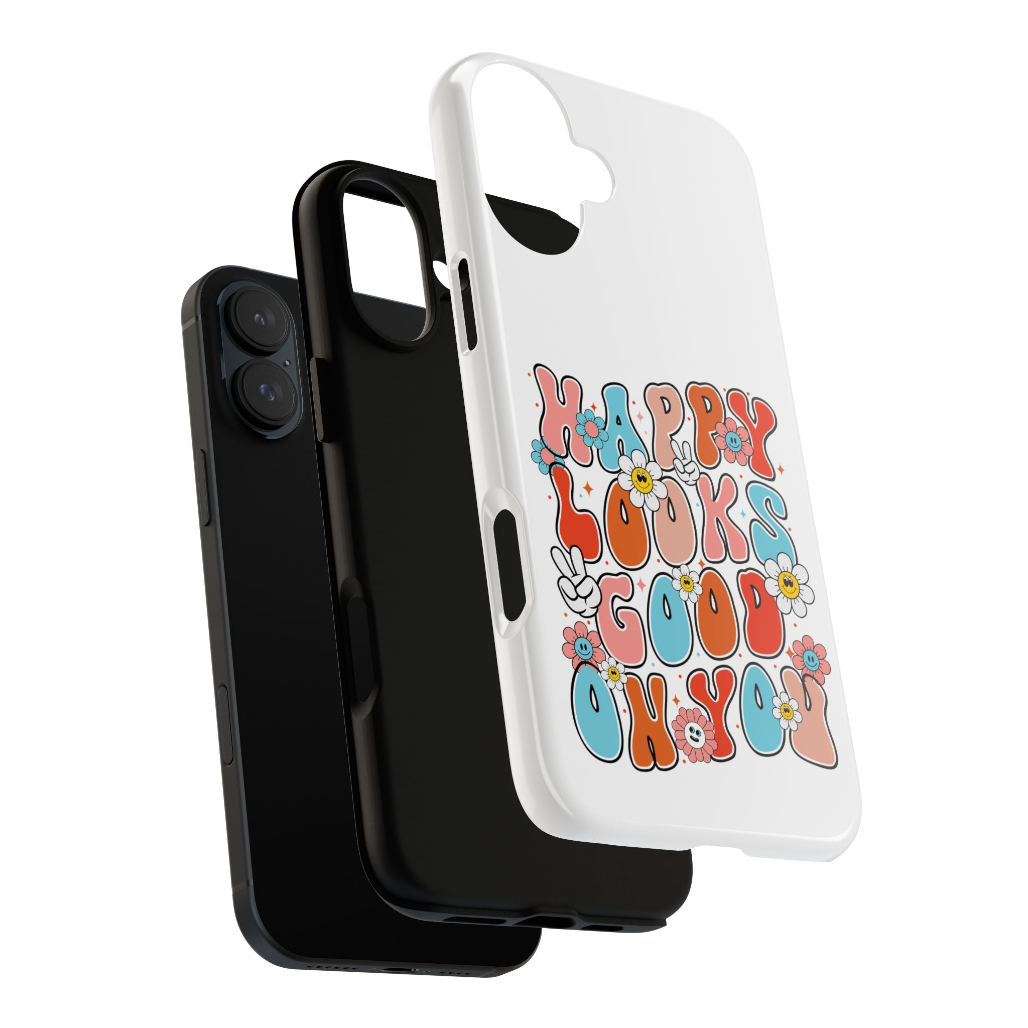 Happy Looks Good on You Phone Case, Mental Health Phone Case, Inspirational Phone Case, Therapist Gift, Depression Phone Case, iPhone, Google Pixel & Samsung Galaxy
