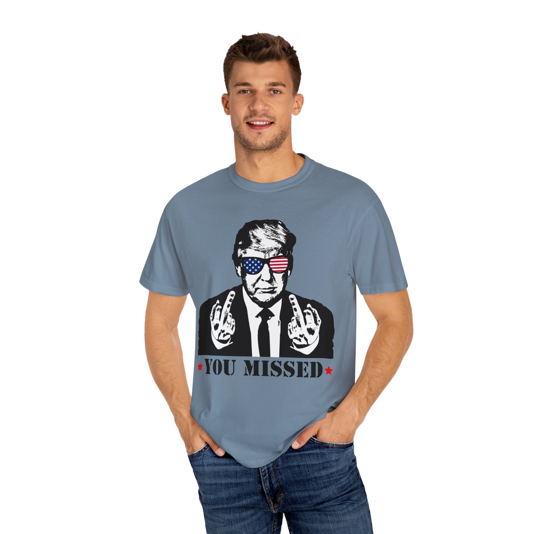 Trump Shirt, You Missed Trump Shirt, Assassination Attempt Trump T-Shirt, Middle Fingers Trump Tee, Presidential Election, Stand With Trump