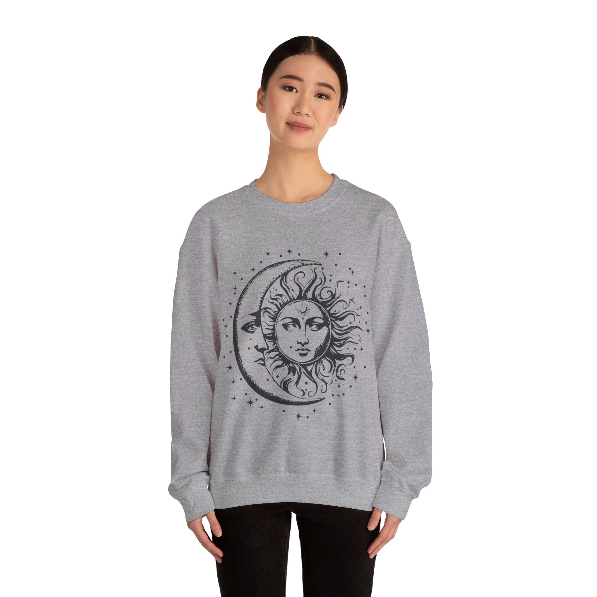 Sun and Moon Sweatshirt, Celestial Crewneck, Boho Sun and Moon Shirt, Hippie Hoodie, Retro Shirt, Vintage Style