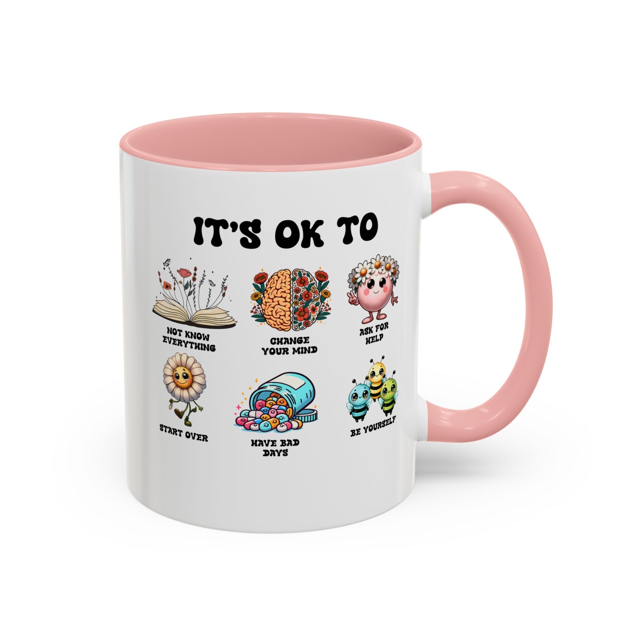 Teacher Coffee Mug, Mental Health Mug, Feeling Positive Mug, Diversity, Be Yourself, Therapist School Counselor Mug its ok