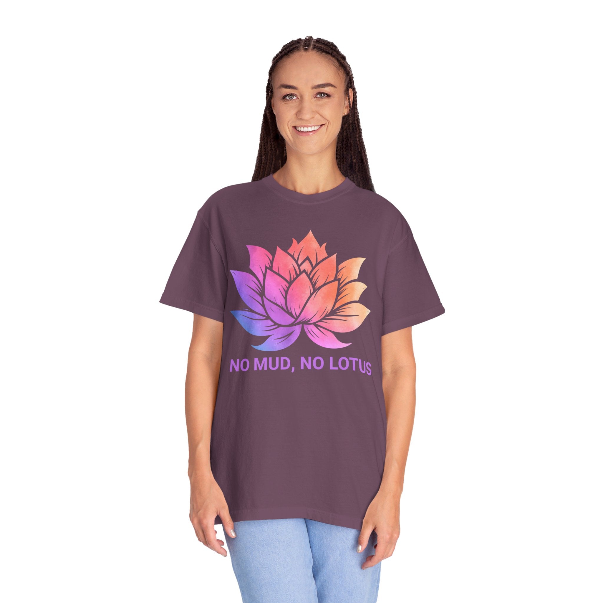 Lotus Flower T-Shirt, Zen Meditation Gift, No Mud No Lotus, Yoga Clothes for Women, Meditation Shirt, Spiritual Tshirt, Yoga Shirt, Namaste Yall