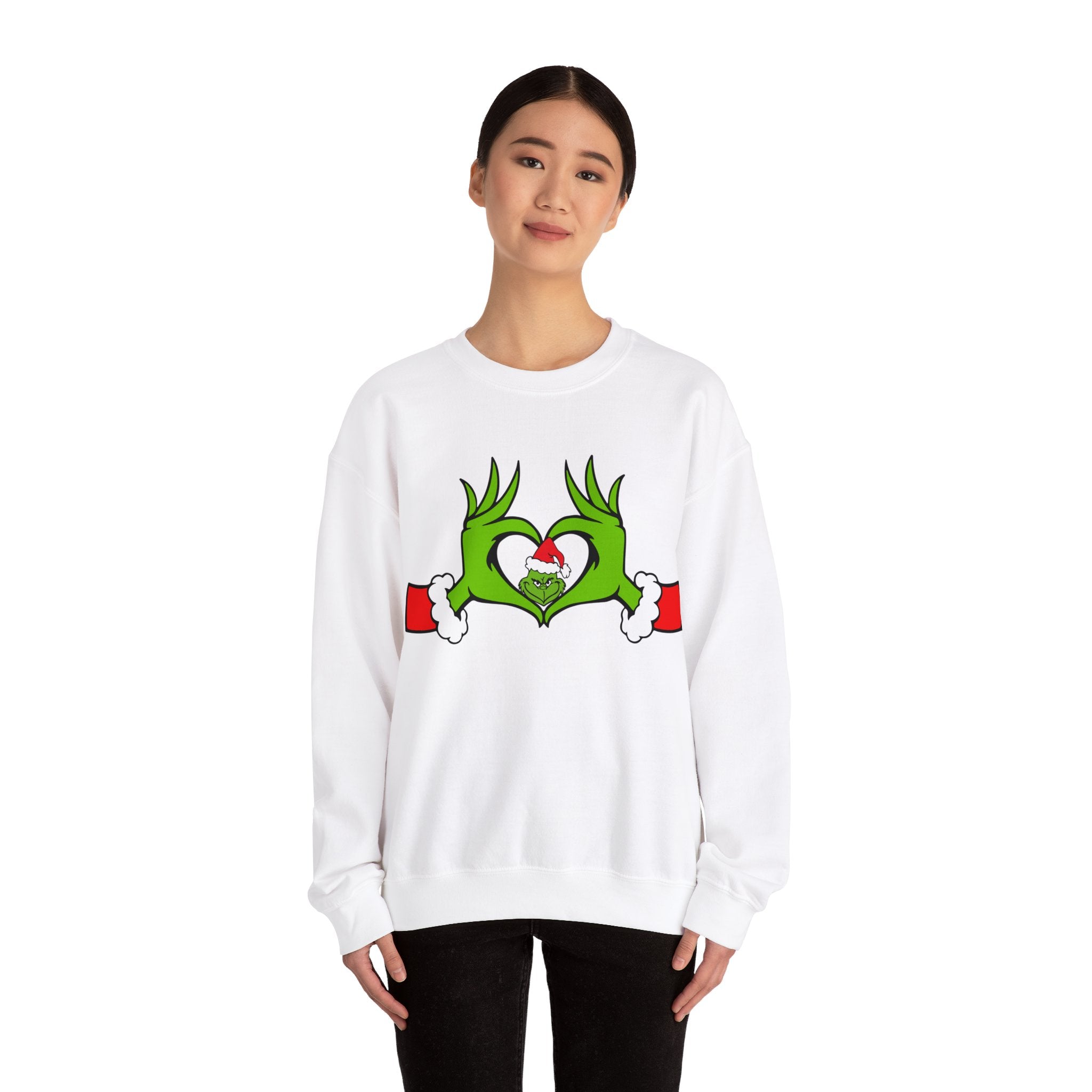 Christmas Heart Hands Graphic Sweatshirt, Christmas Sweatshirt, Xmas Clothing, Holiday Shirts, Christmas Gifts