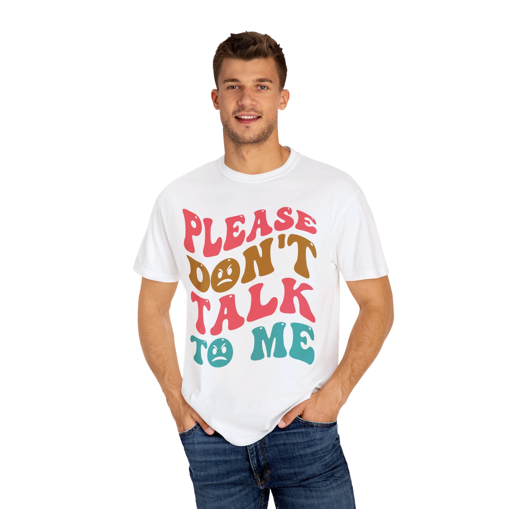 Please don't talk to me shirt, Funny introvert shirt, Words on back retro, Sarcastic introvert gift