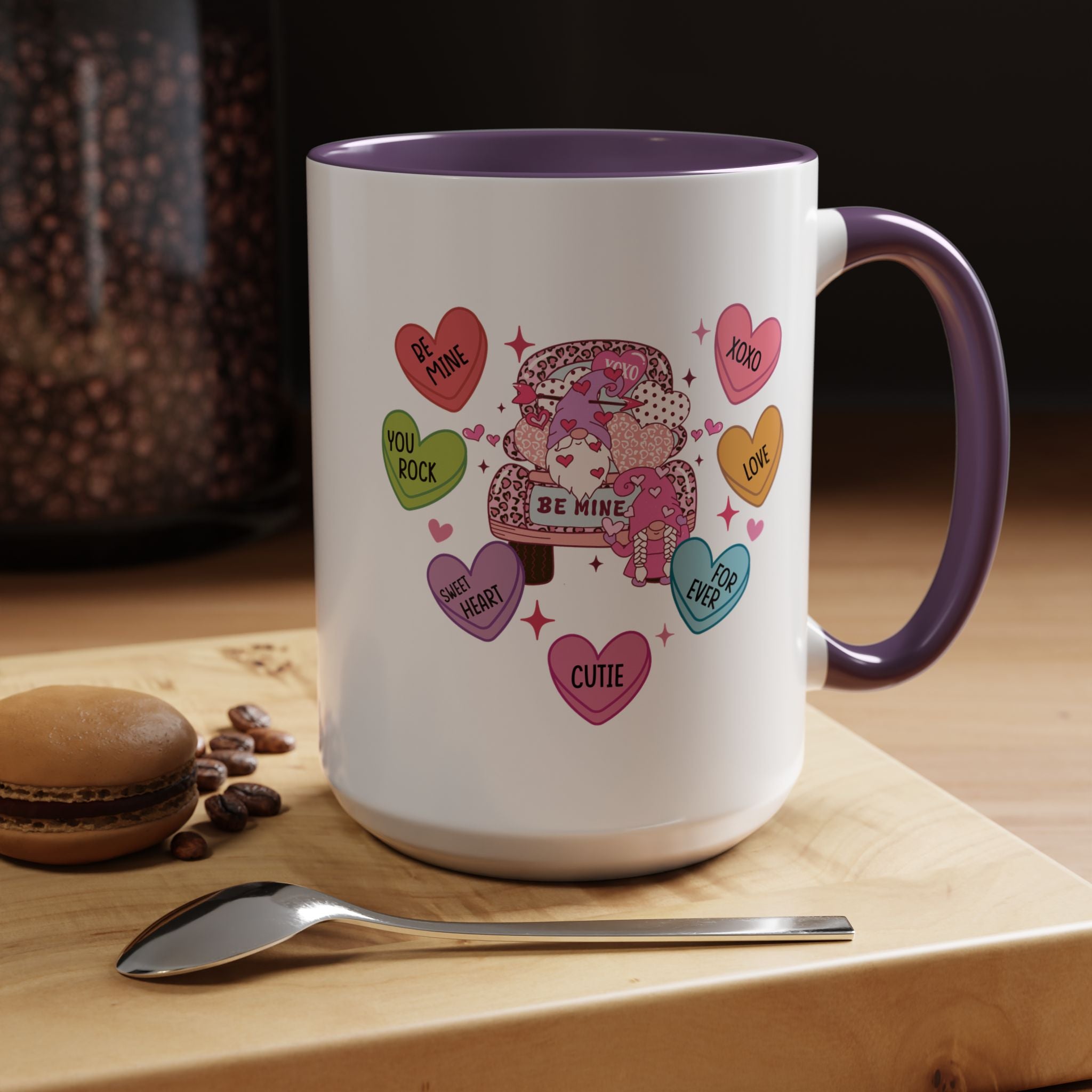 Candy Hearts Coffee Mug, Valentine's Conversation Hearts Mug, Valentines Day Coffee Mug, 15 oz 11 oz Mug, Pink Hearts Coffee Mug, Valentines Kitchen, Gift for Her