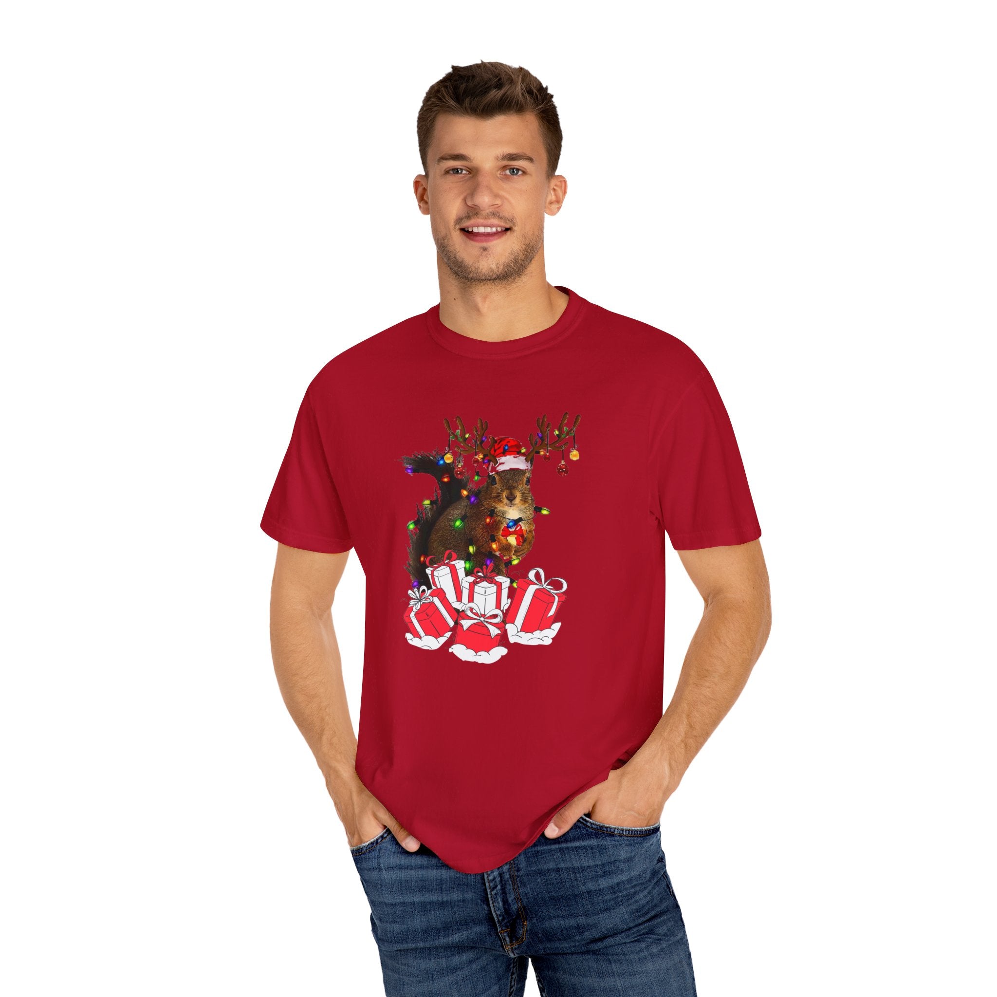 Christmas Squirrel Lights Shirt, Funny Christmas Tshirt, Christmas Shirt, Xmas Party Shirt, Christmas Gift Shirt, Cute Christmas Tshirt