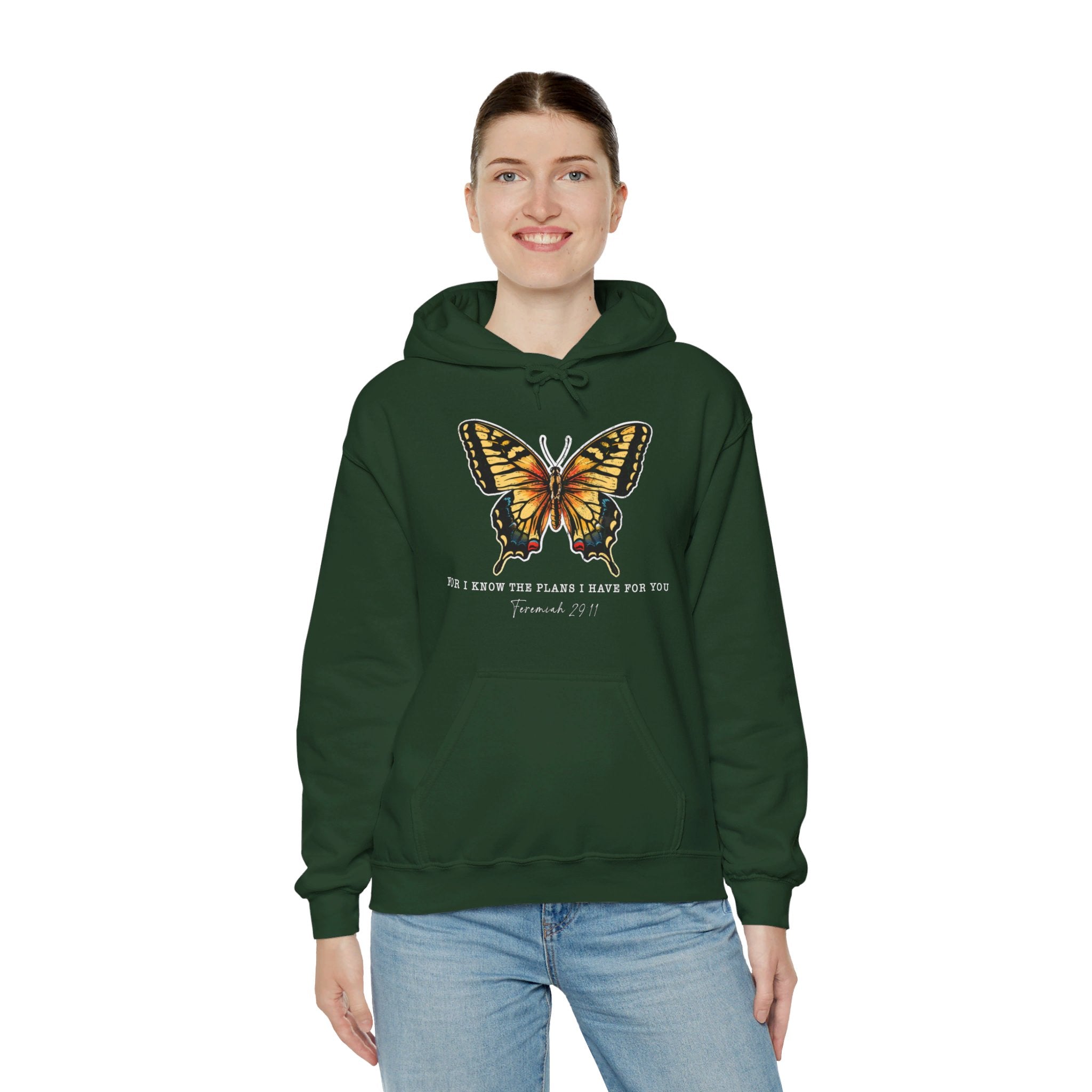 For I Know the Plans I Have For You, Butterfly Bible Verse Hoodie, Jeremiah 29:11, Religious Shirt, Fall Shirt, Butterfly Graphic