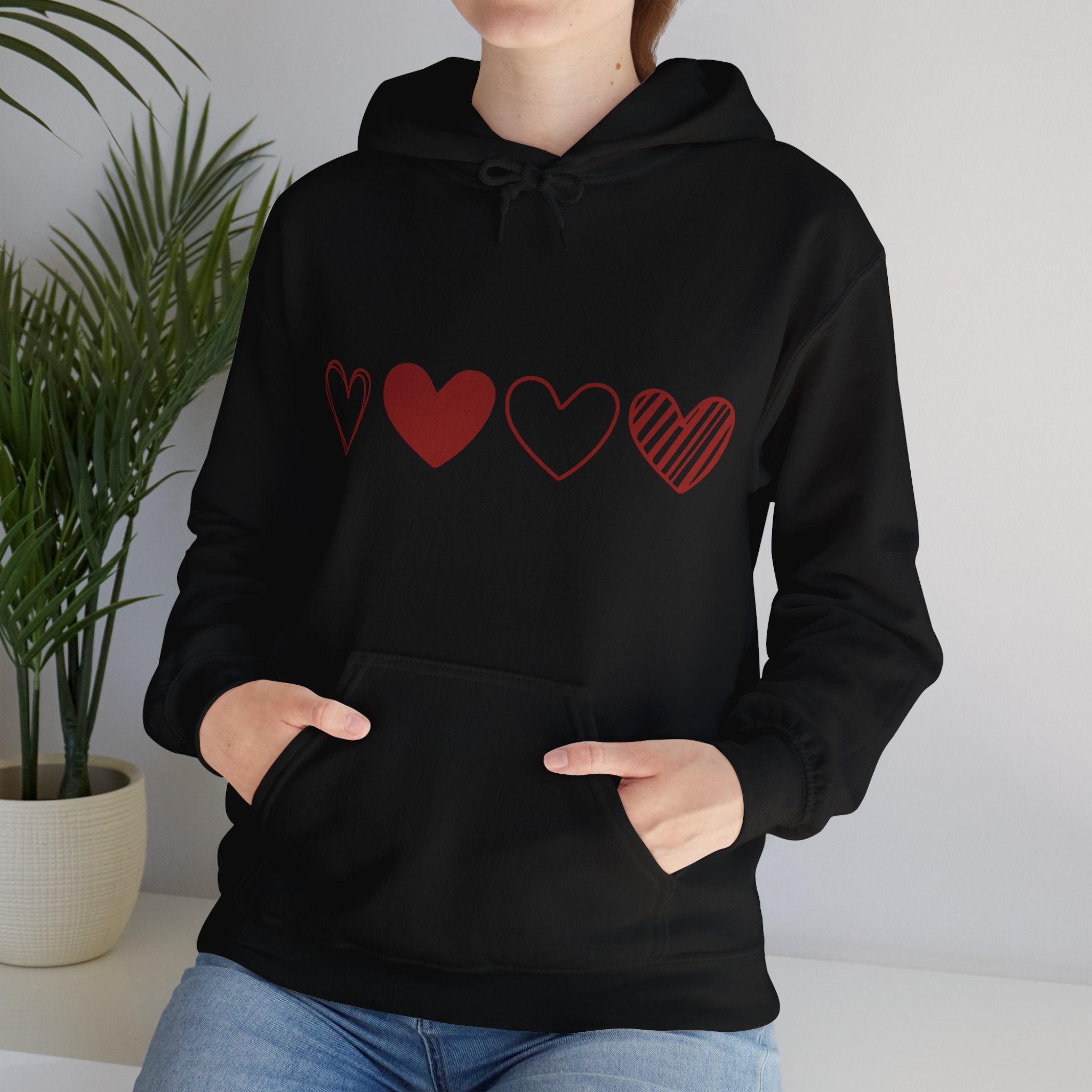 Heart Hoodie, Valentines Day Hooded Sweatshirt, Couple Gift Shirt, Red Heart Hoodie, Valentines Day Hoodie, Heart Gift for Women, Valentine