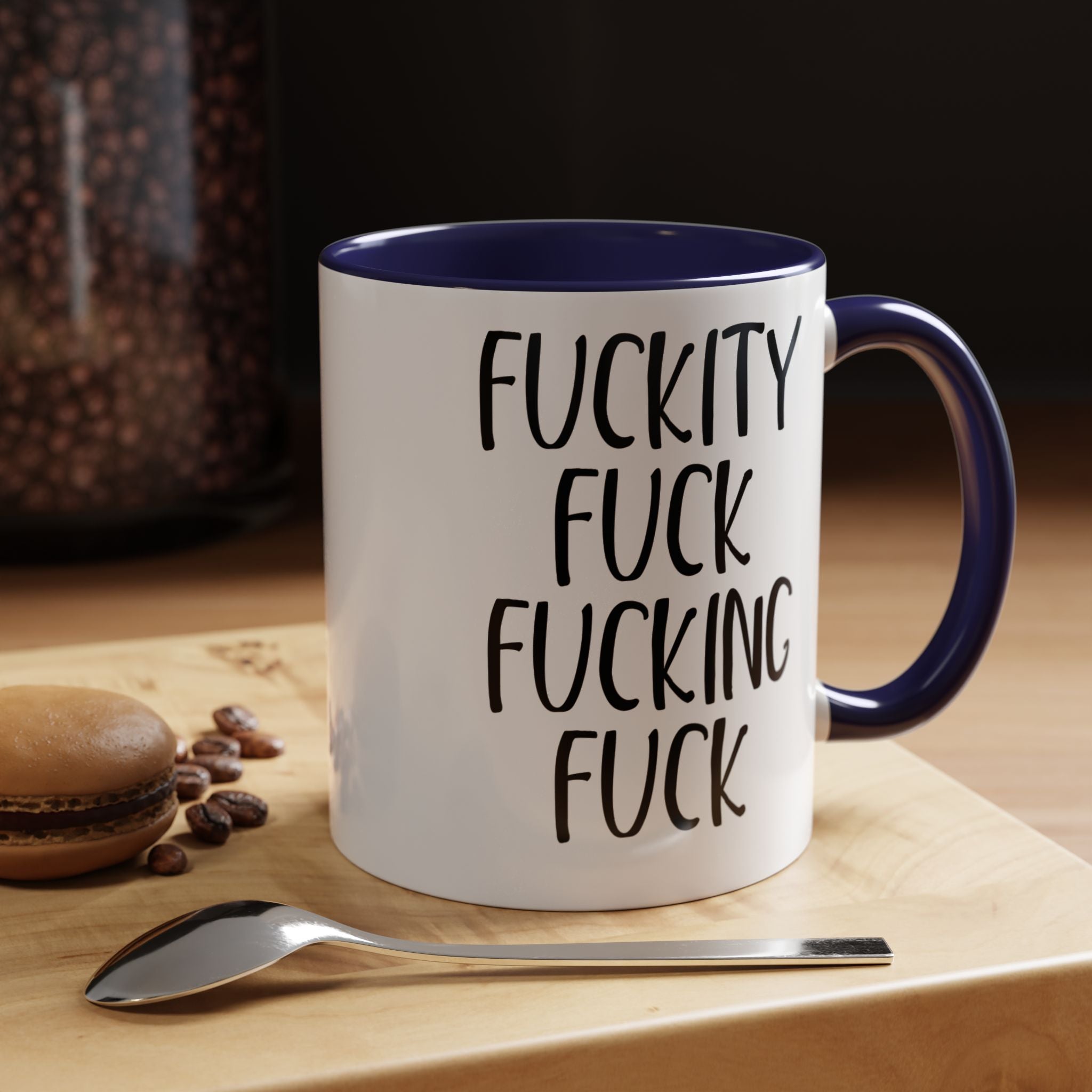 Fuckity Fuck Mug, Sarcastic Coffee Mug, Funny Birthday Gift, Large Coffee Mug, Double Sided Minimalist Mug, Gag Gifts for Men, Snarky Mugs