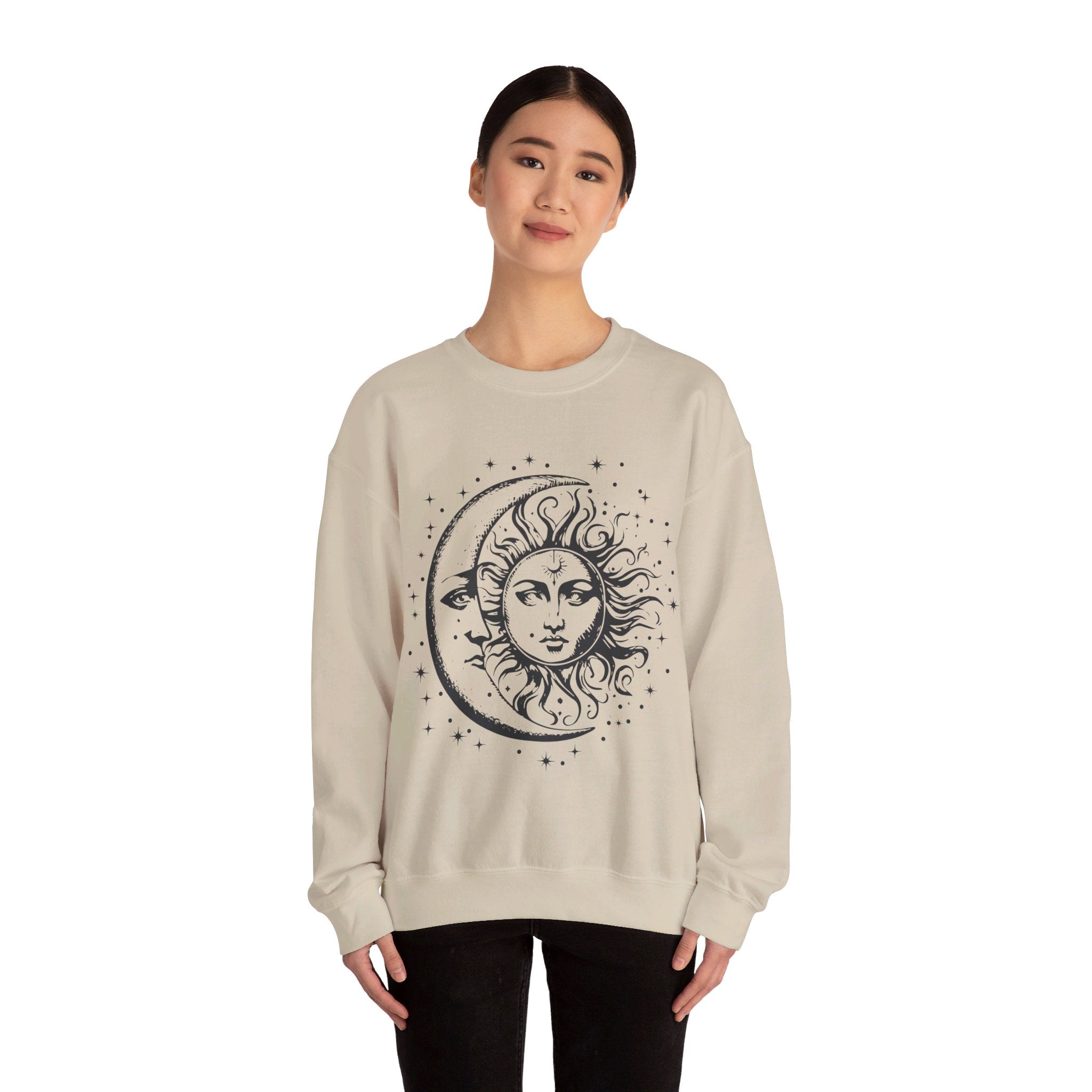 Sun and Moon Sweatshirt, Celestial Crewneck, Boho Sun and Moon Shirt, Hippie Hoodie, Retro Shirt, Vintage Style