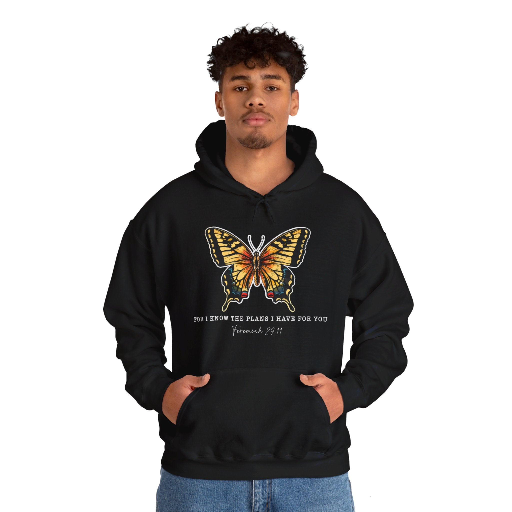 For I Know the Plans I Have For You, Butterfly Bible Verse Hoodie, Jeremiah 29:11, Religious Shirt, Fall Shirt, Butterfly Graphic