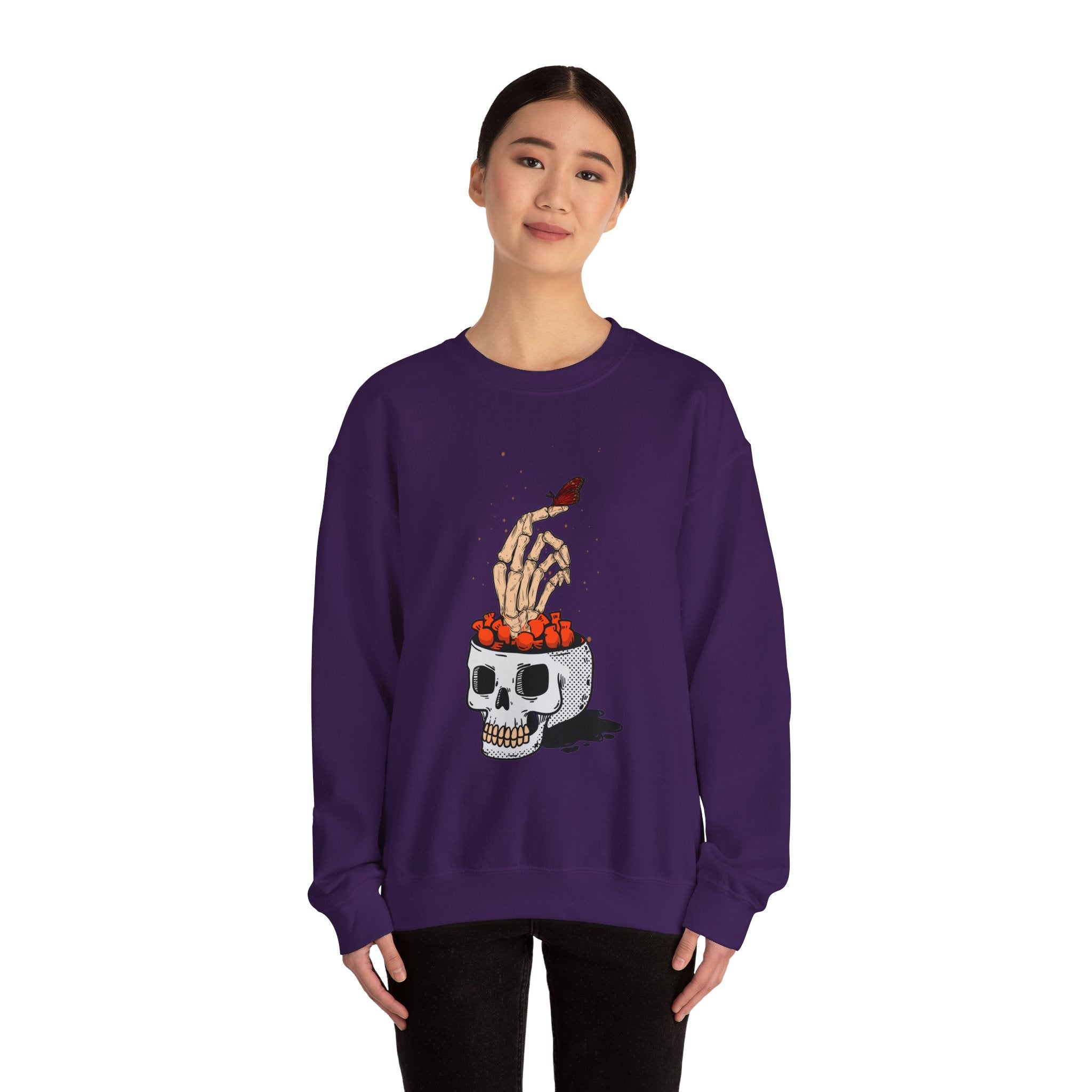 Skull skeleton hand halloween Sweatshirt, Skeleton Hand T-Shirt, Skeleton Shirt, Horror Gift, Skeleton Rock Tee, Rock and Roll Shirt